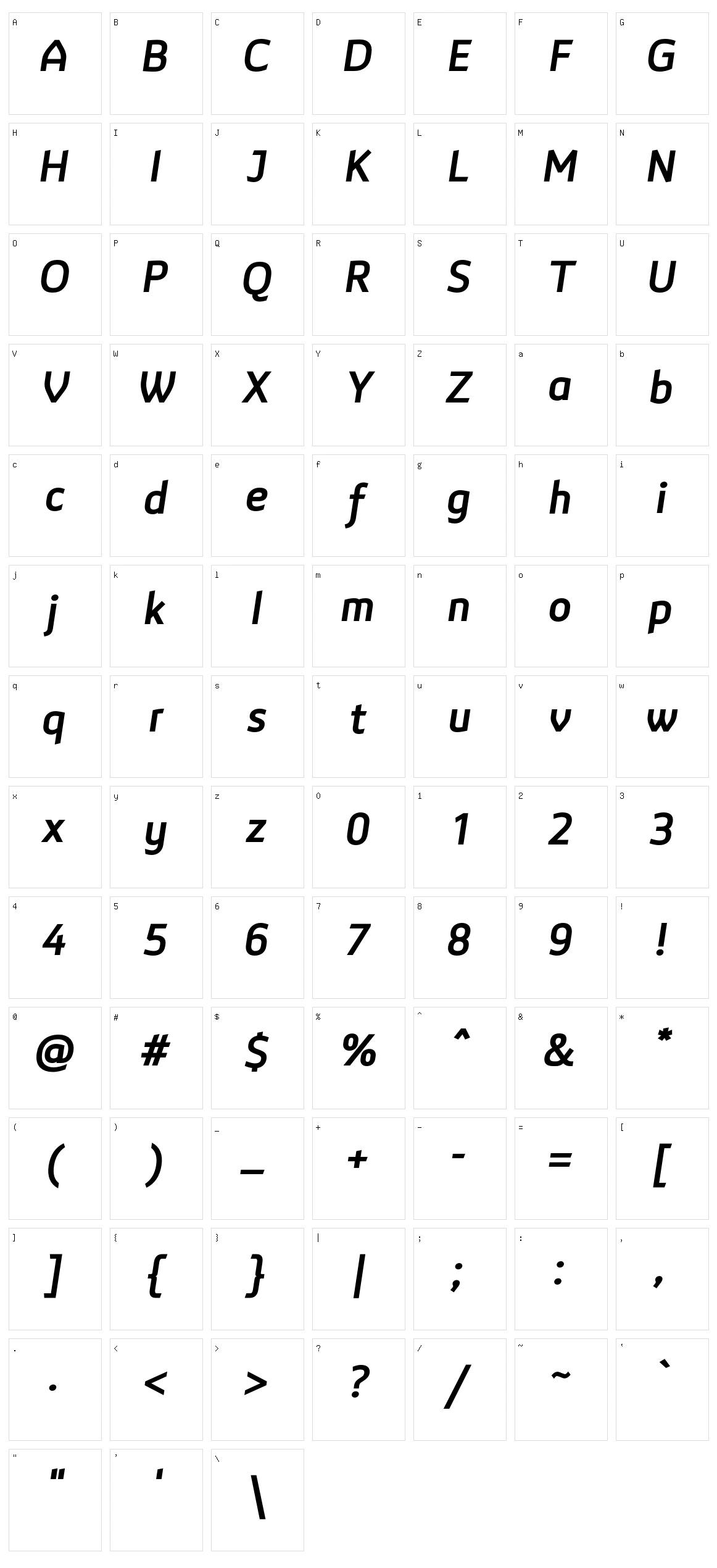LT Reponse Character Set