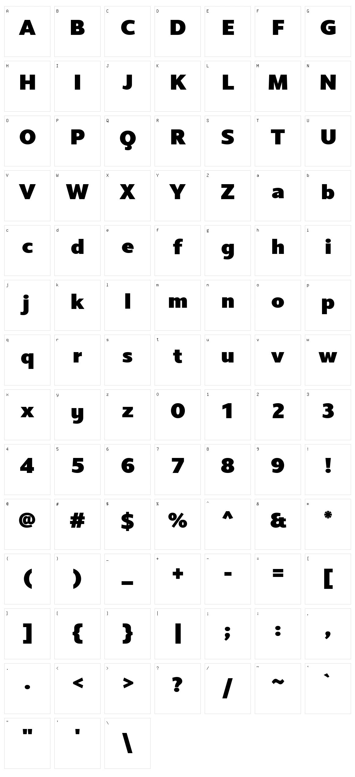 LT Streak Character Set