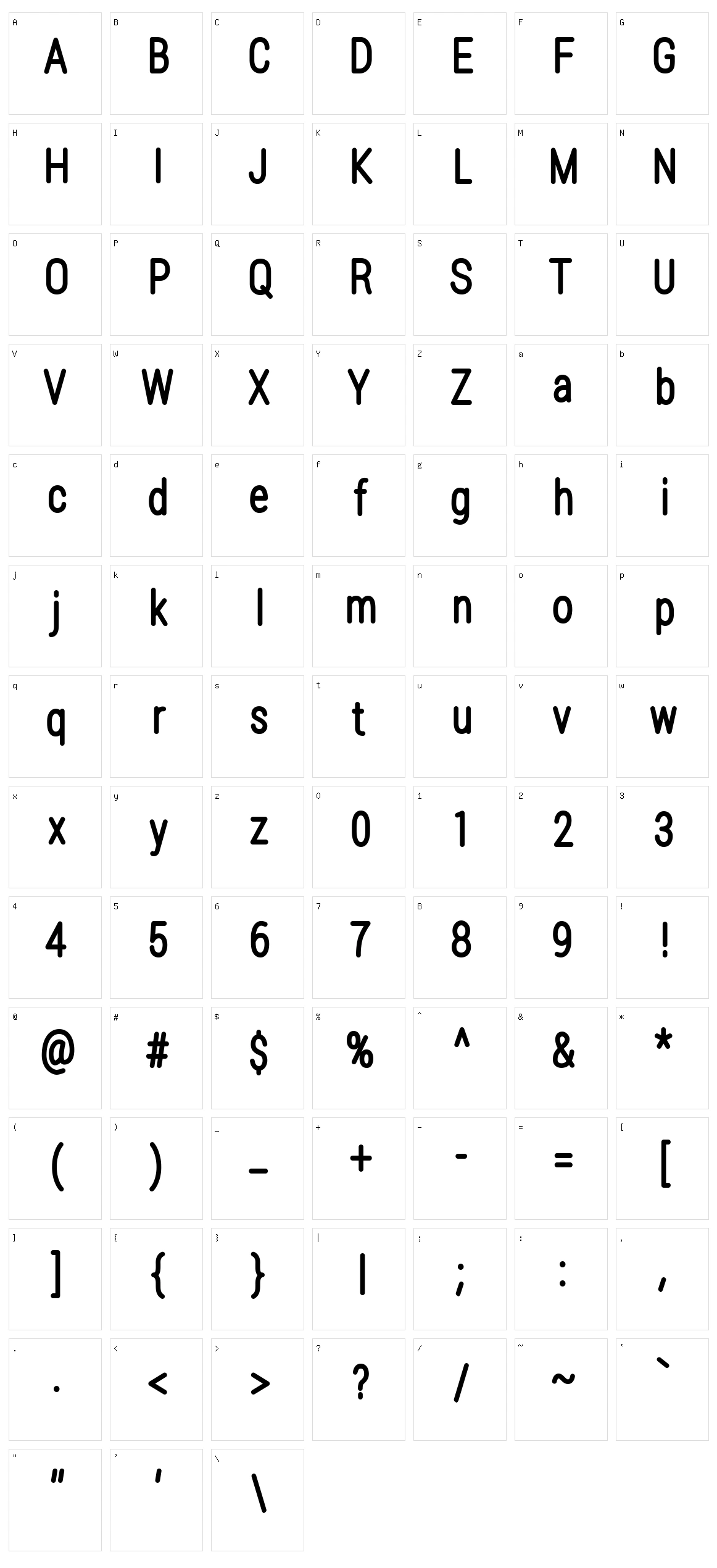 Lugina Character Set