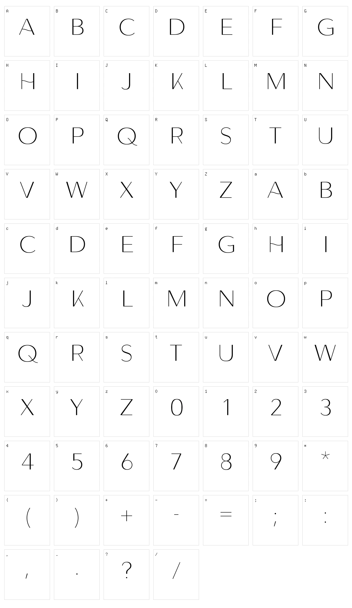 Lunates Character Set