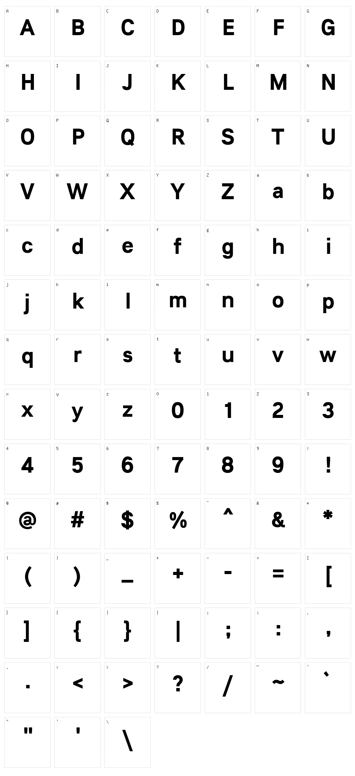 Lunchtype 21 Character Set