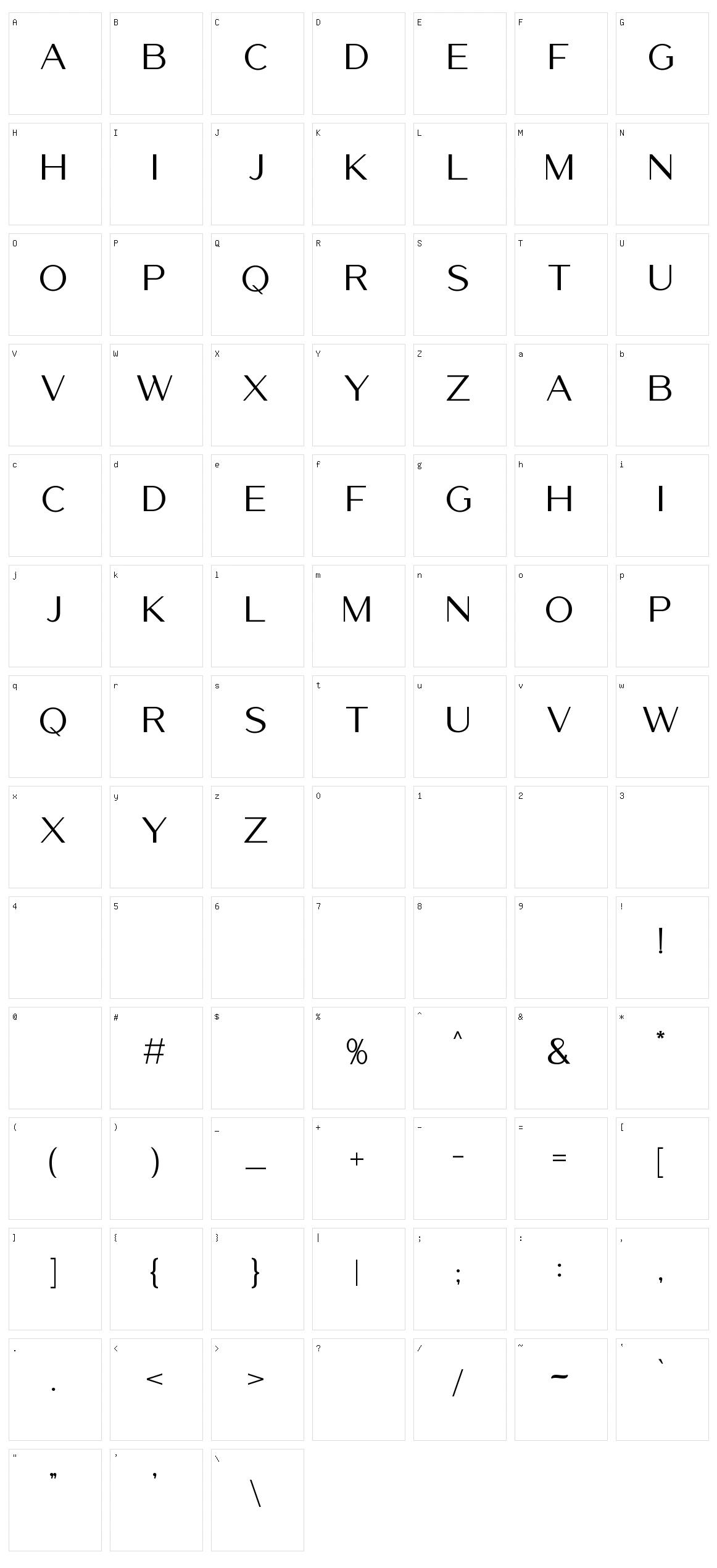 Luxerie Character Set