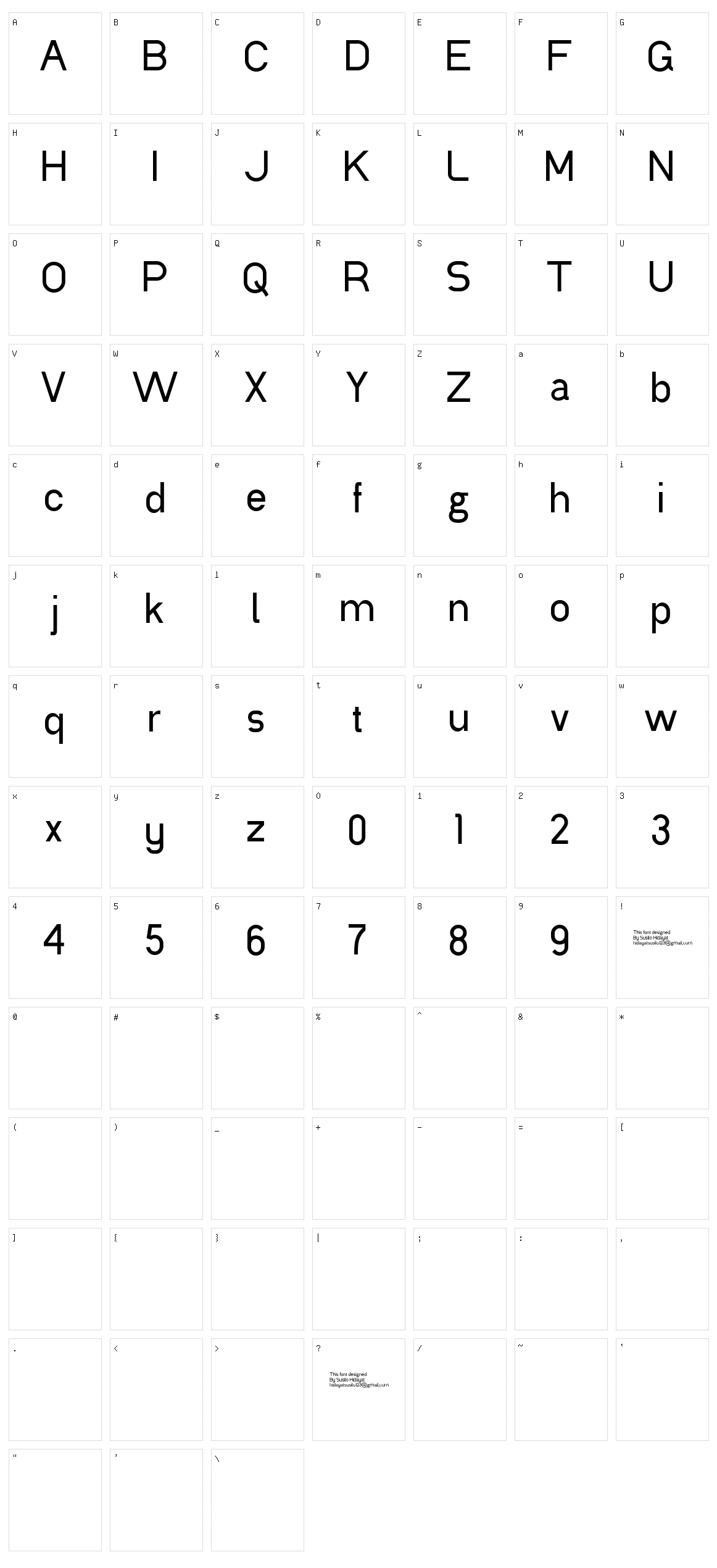 Luxima Character Set