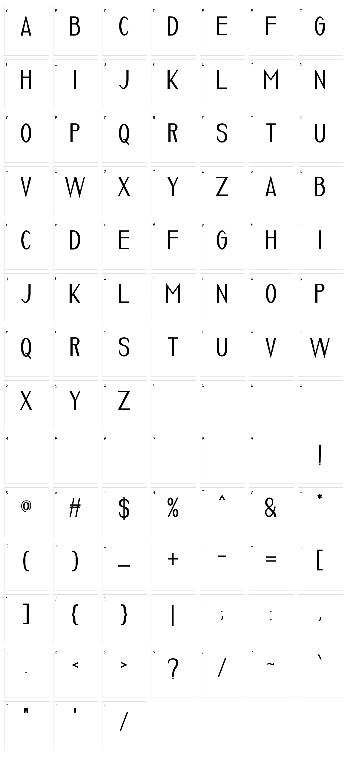 Luxuria Character Set