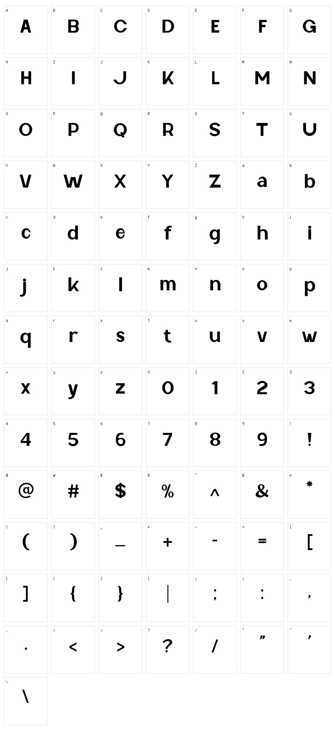 Lynsic Cisnyl Character Set