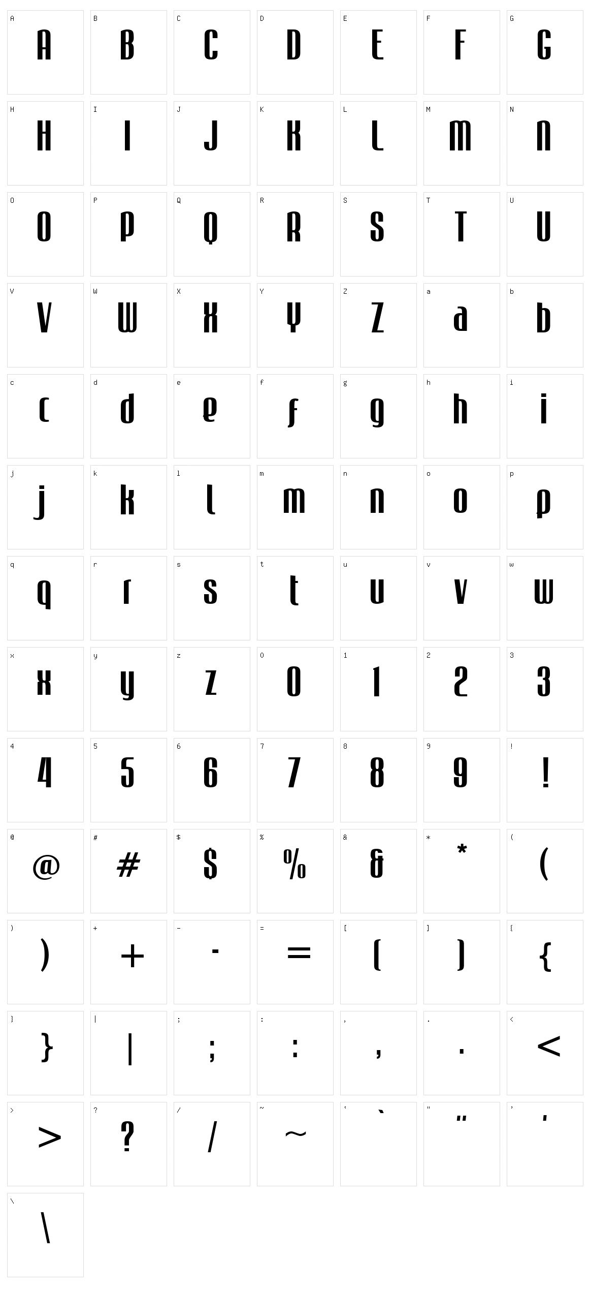 Mabella Character Set