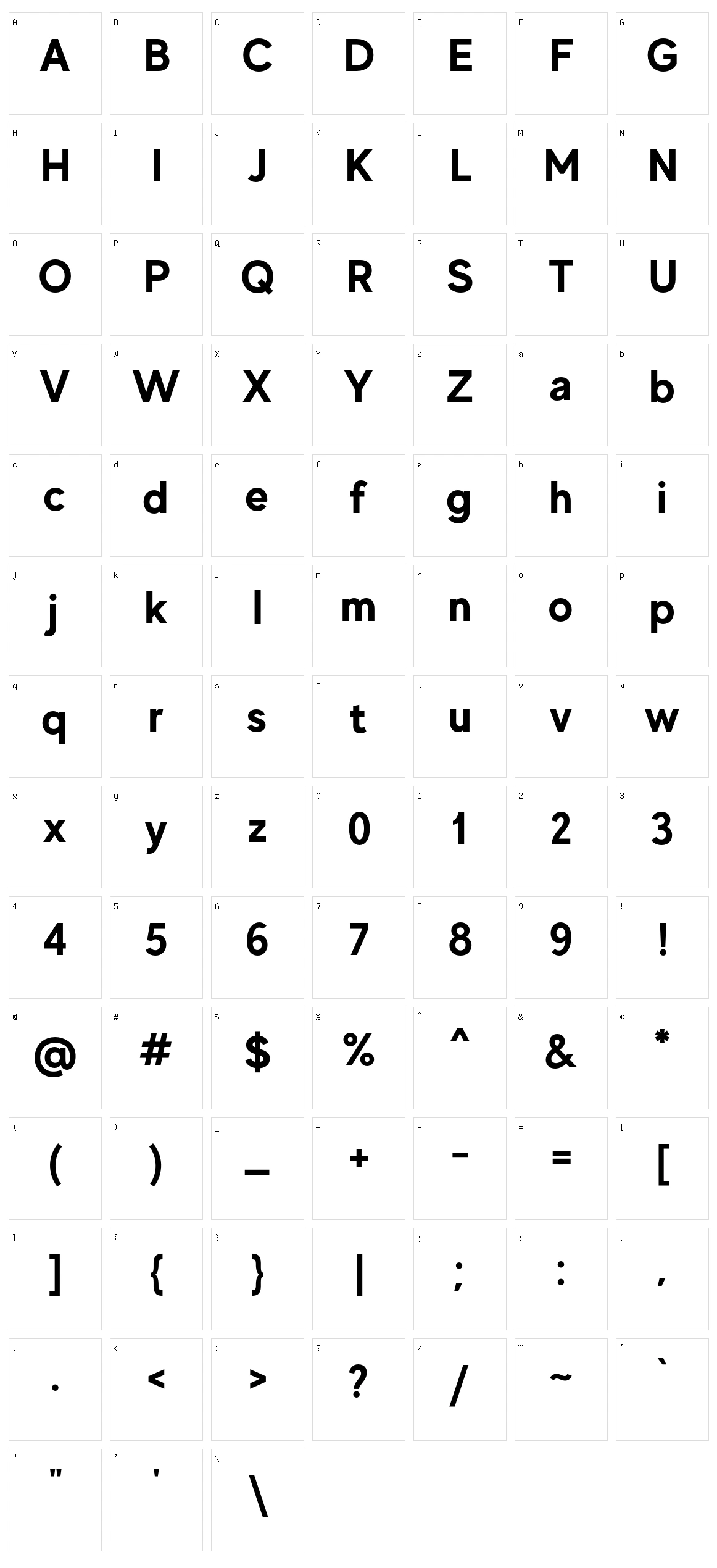 MADE Evolve Sans Character Set