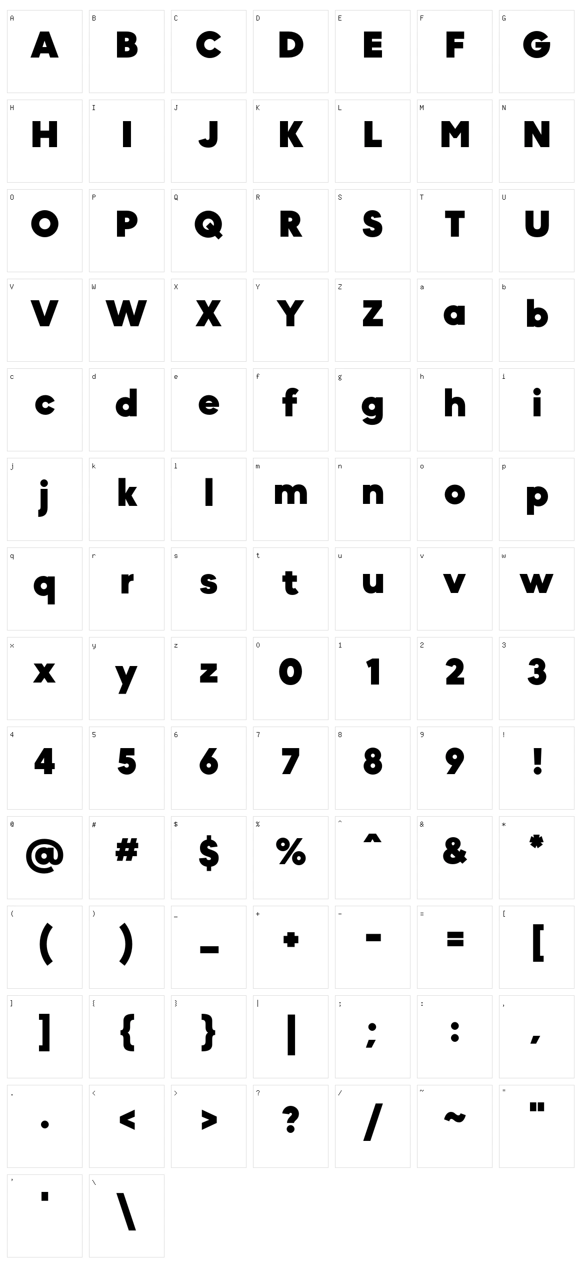 MADE Okine Sans Character Set
