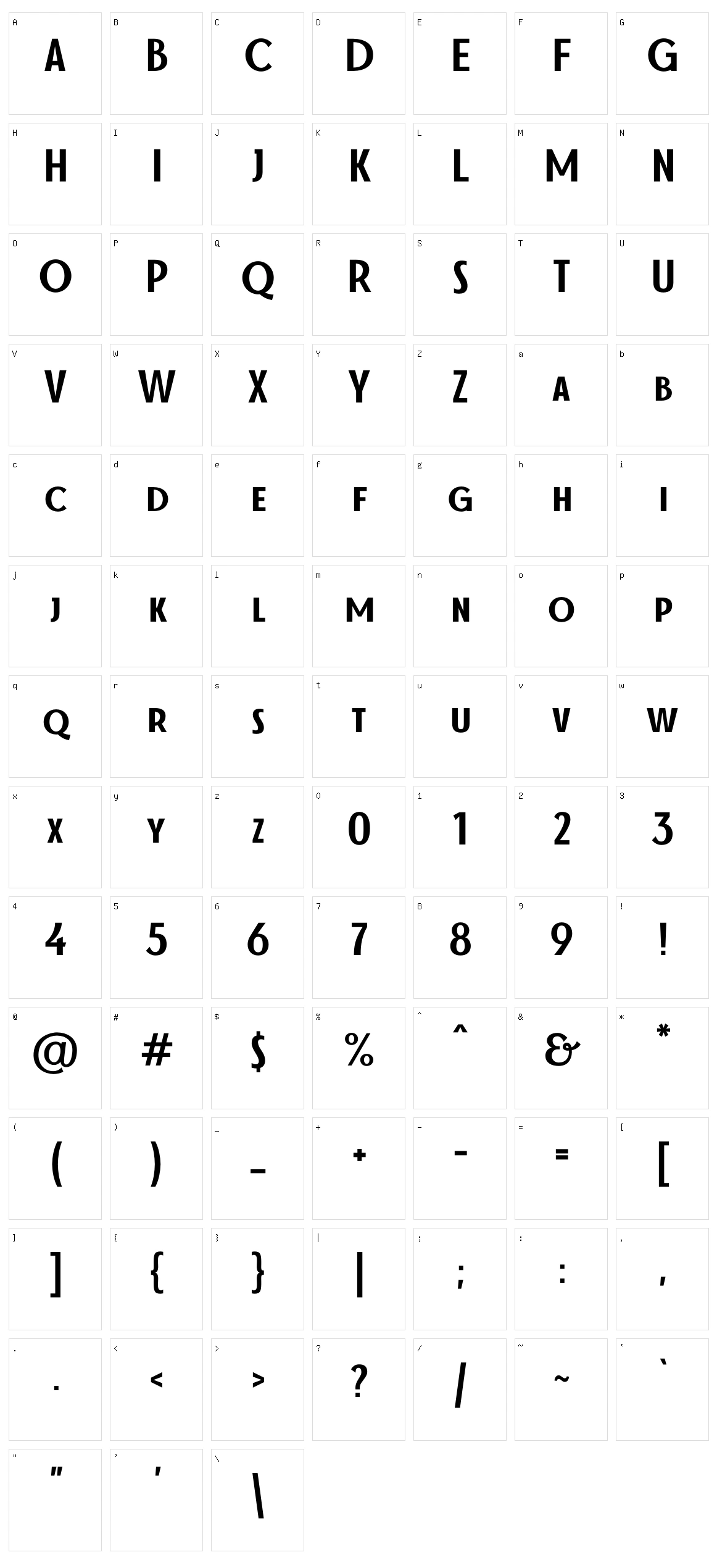 MADE TheArtist Sans Character Set