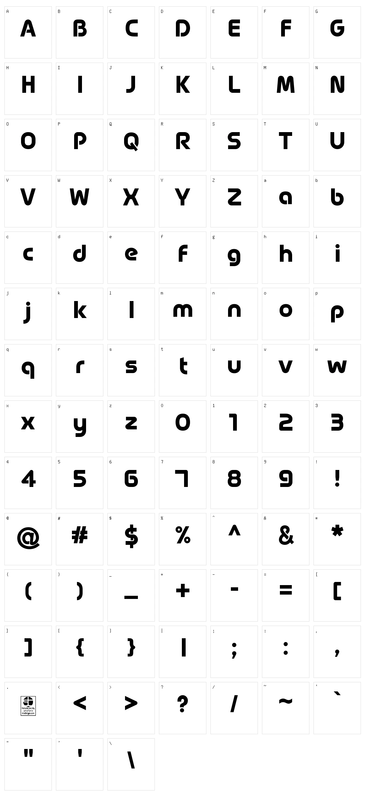 Magettas Character Set