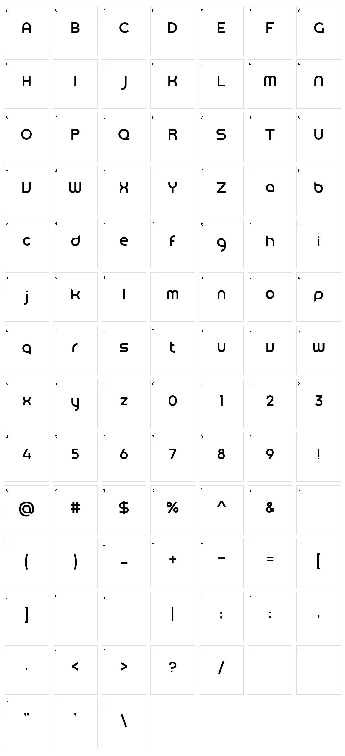 Maia Character Set