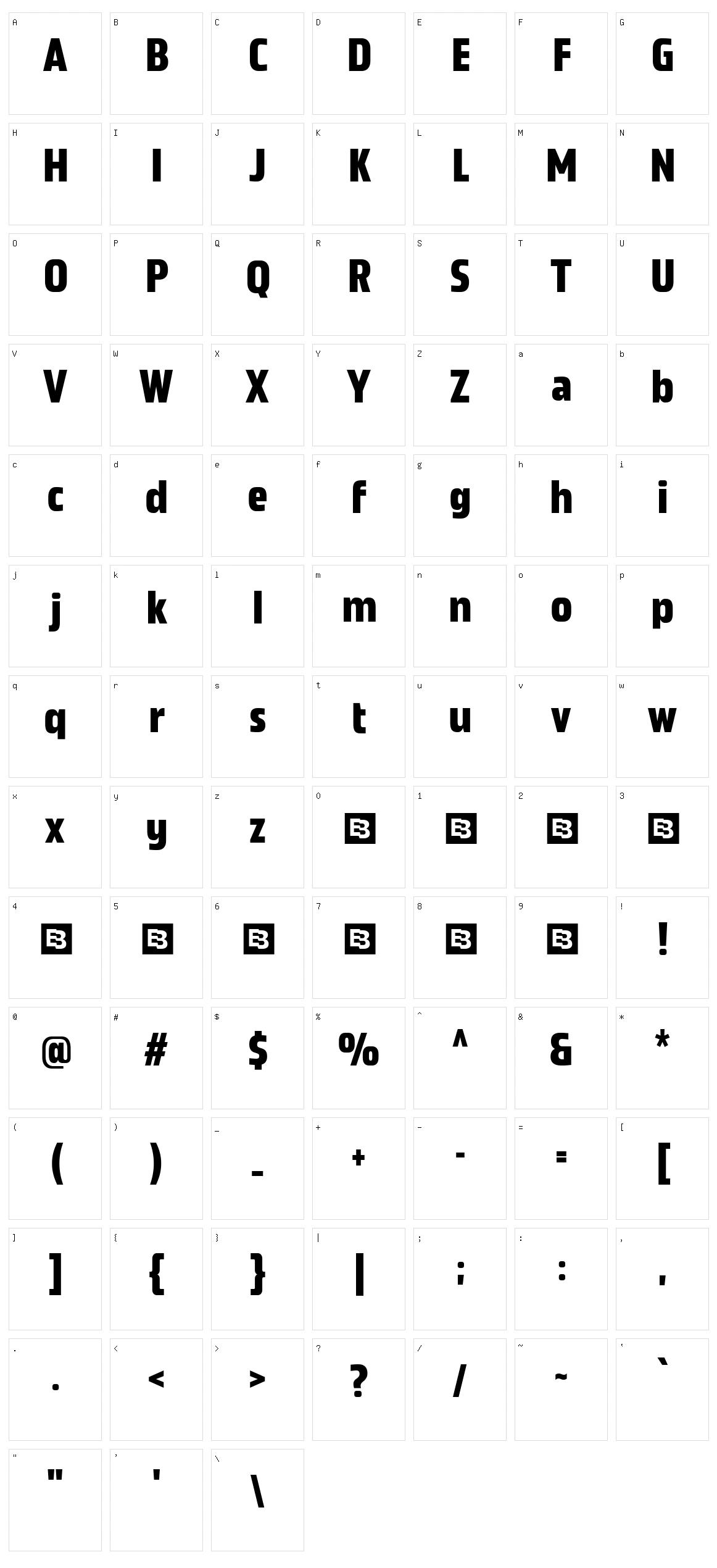 Malberg Character Set