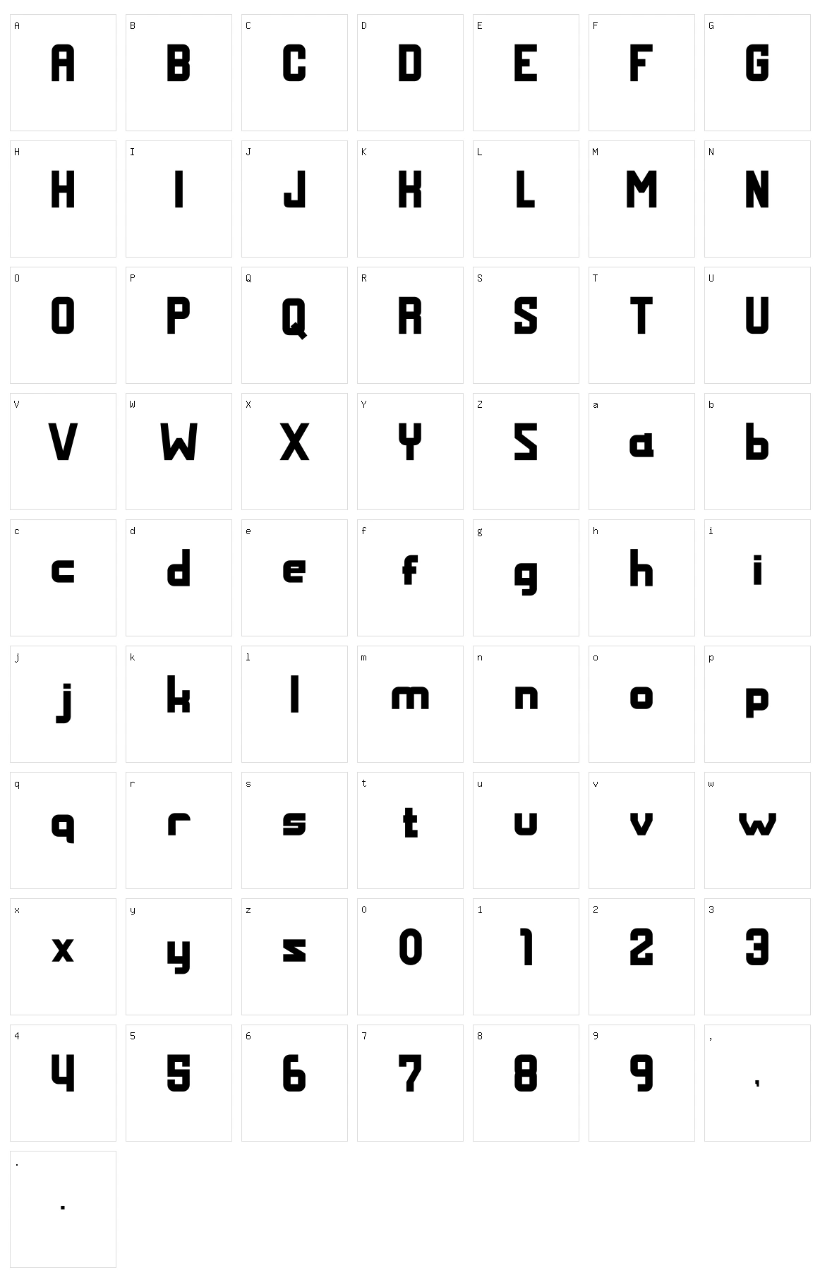 Maldini Character Set