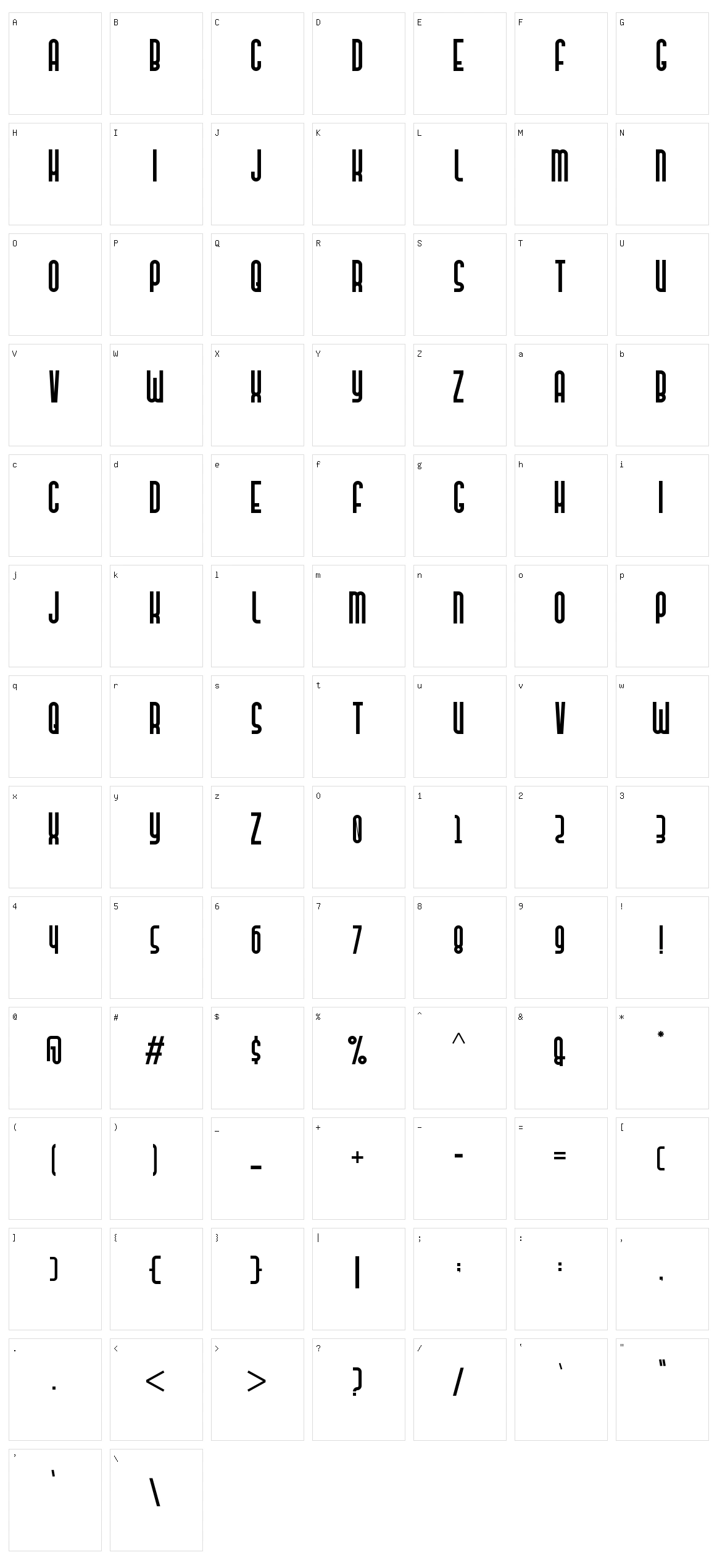Mandan Character Set