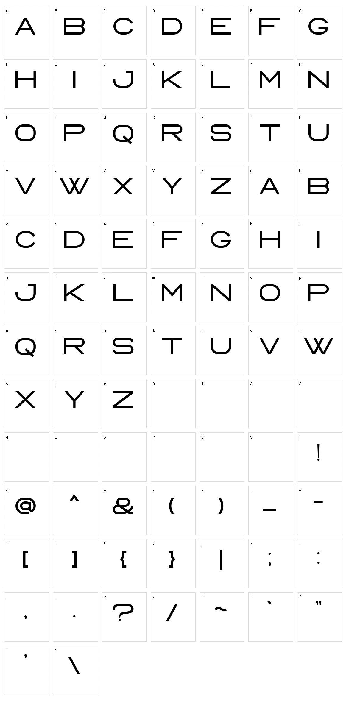 Manta Style Character Set