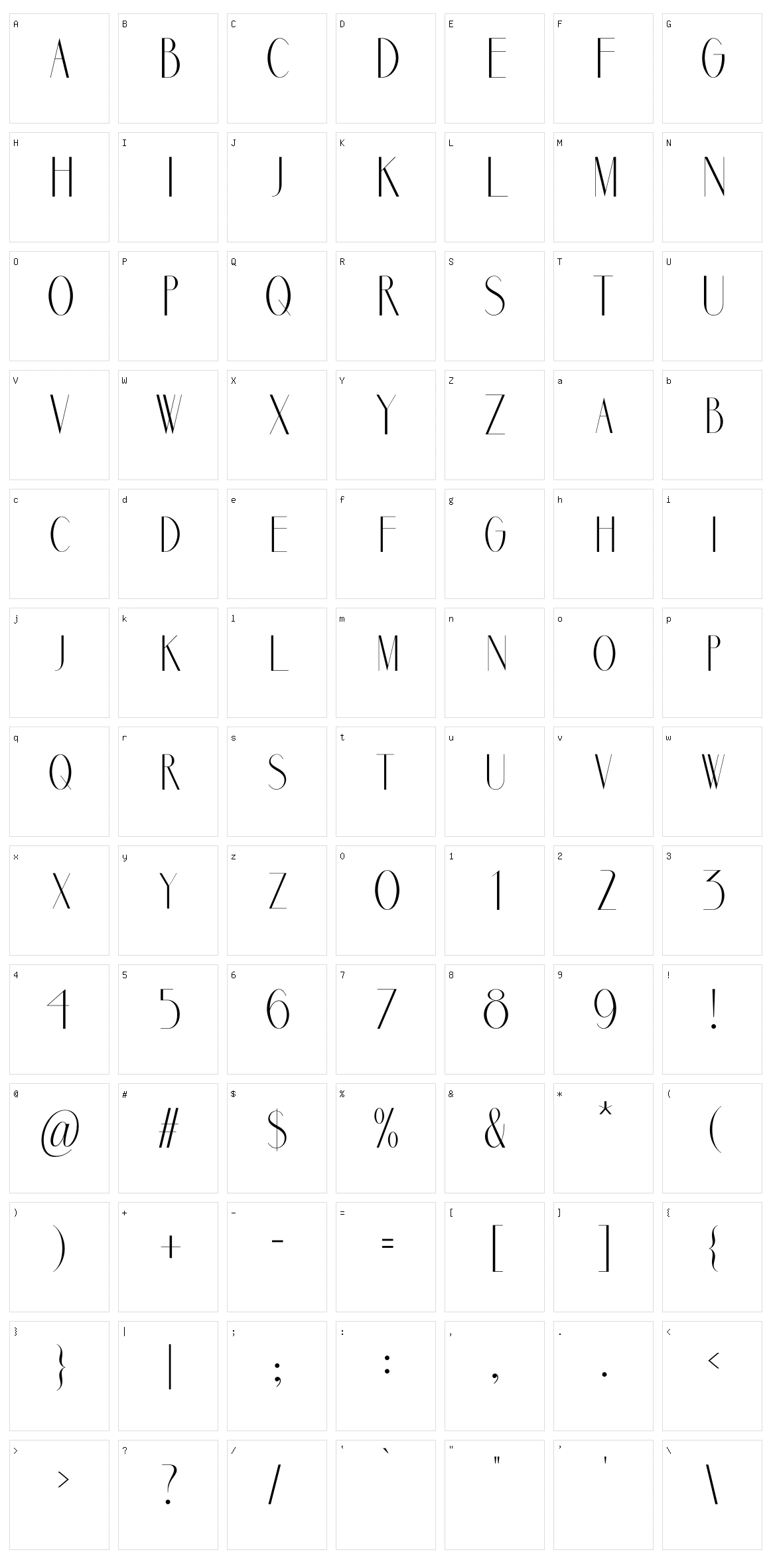 Marbre Sans Character Set