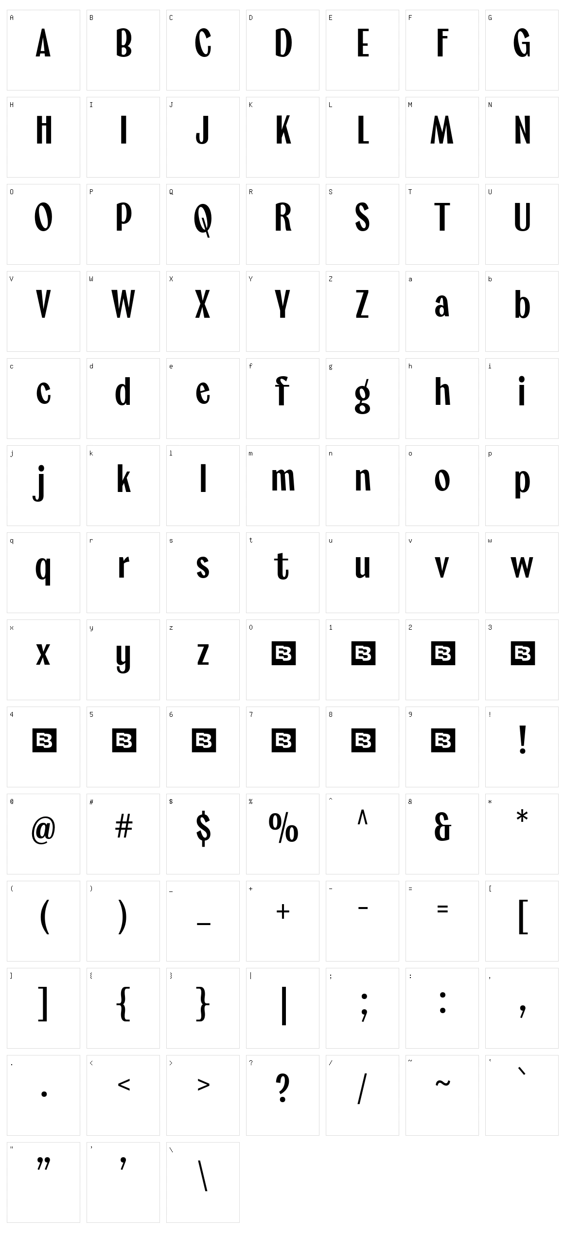 Marcione Character Set
