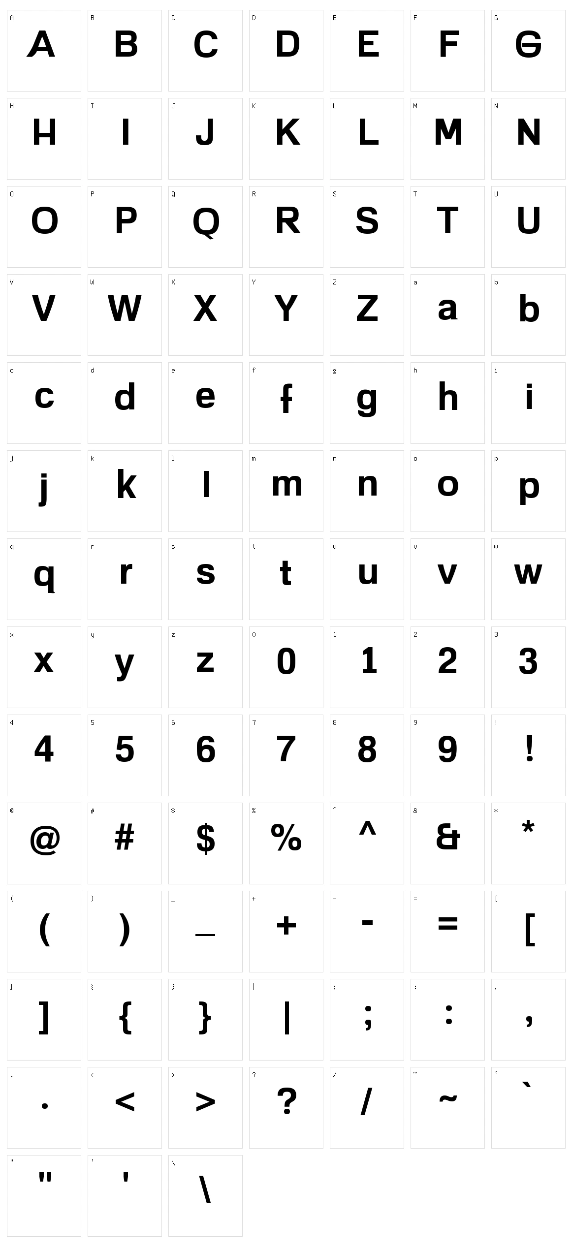 Mariana Family Character Set