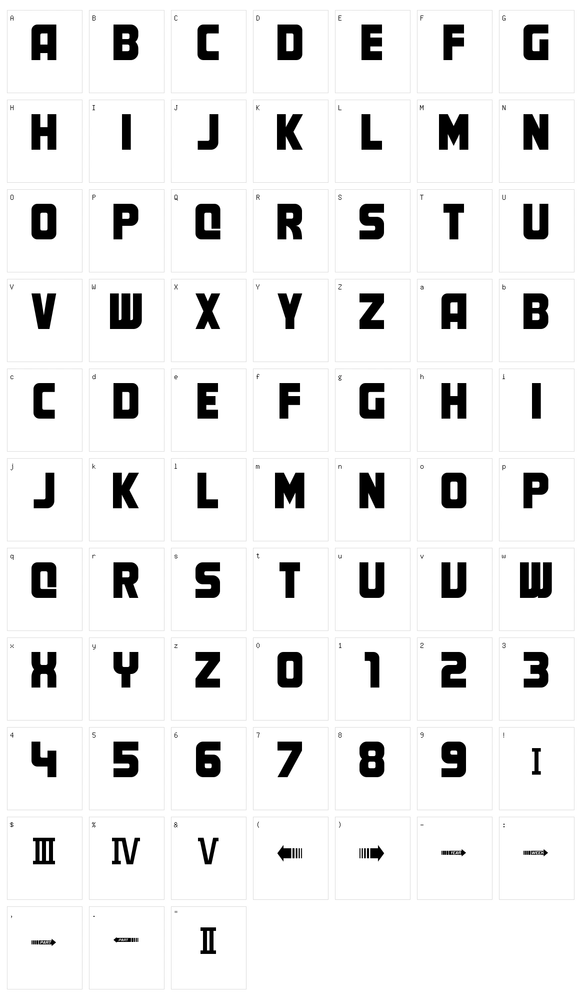 Marty Character Set