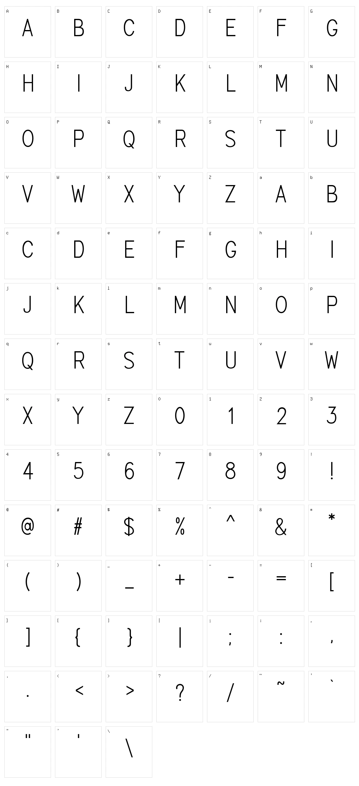 Marvelous Sans Character Set