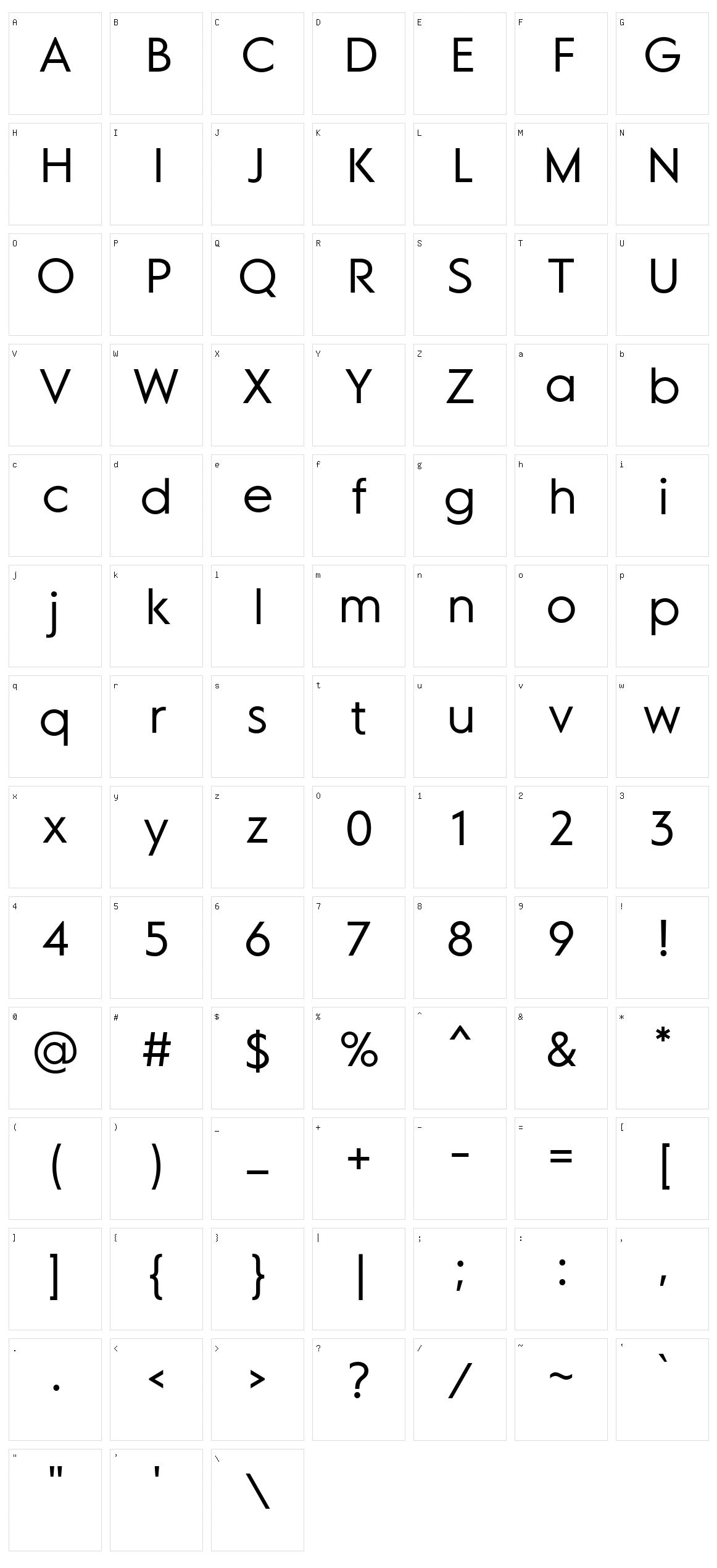 MD Grotesk Character Set