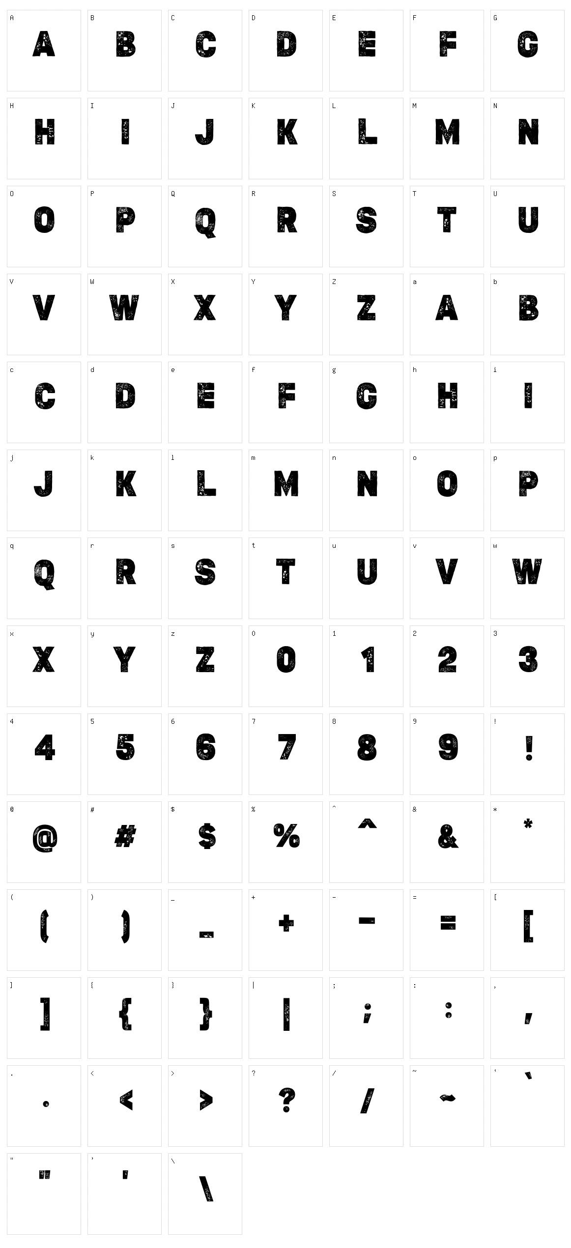Medio Vintage Character Set