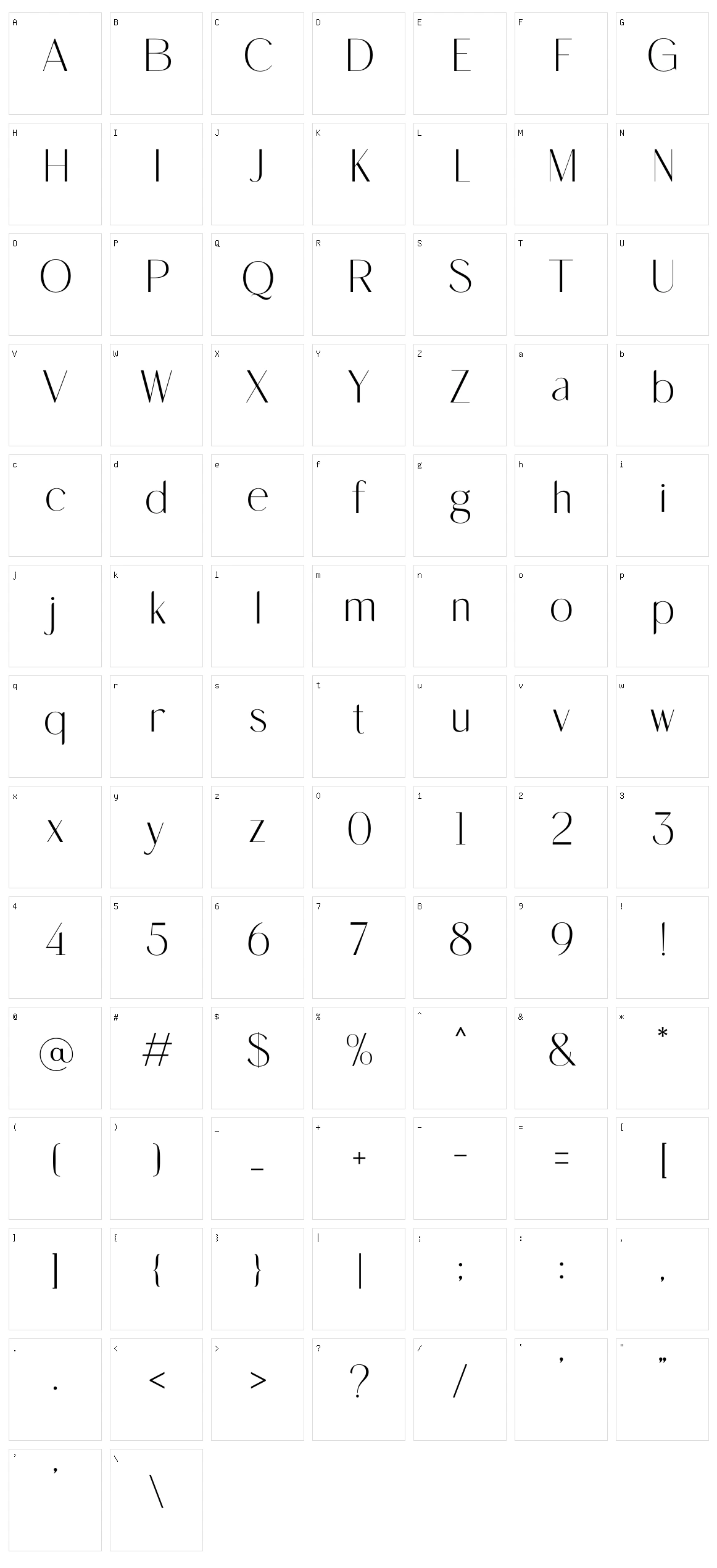 Megidana Character Set