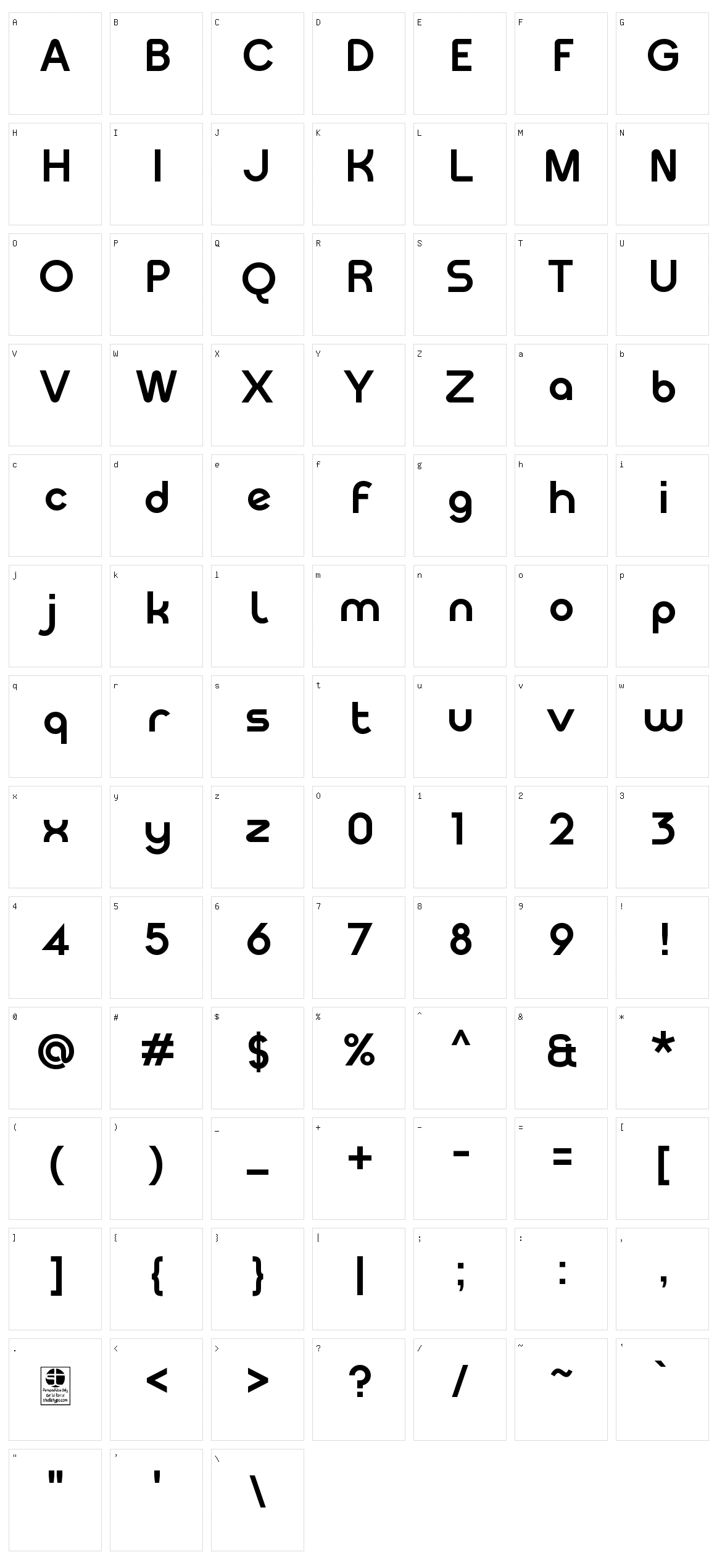 Meltix Character Set