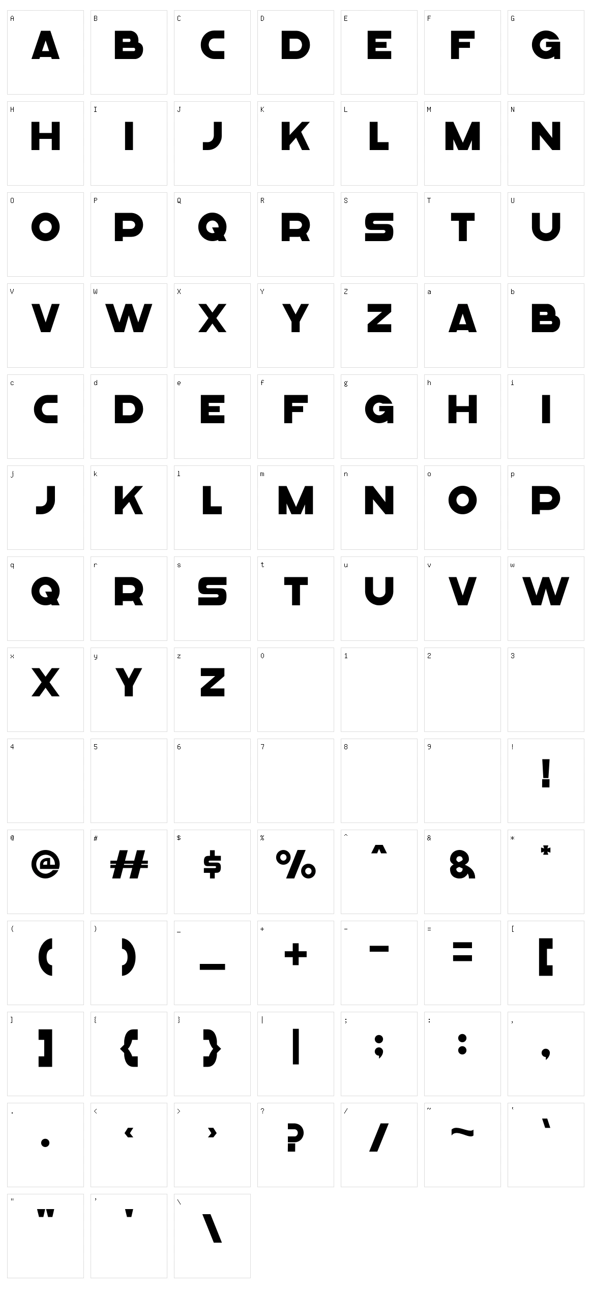 Meltland Character Set