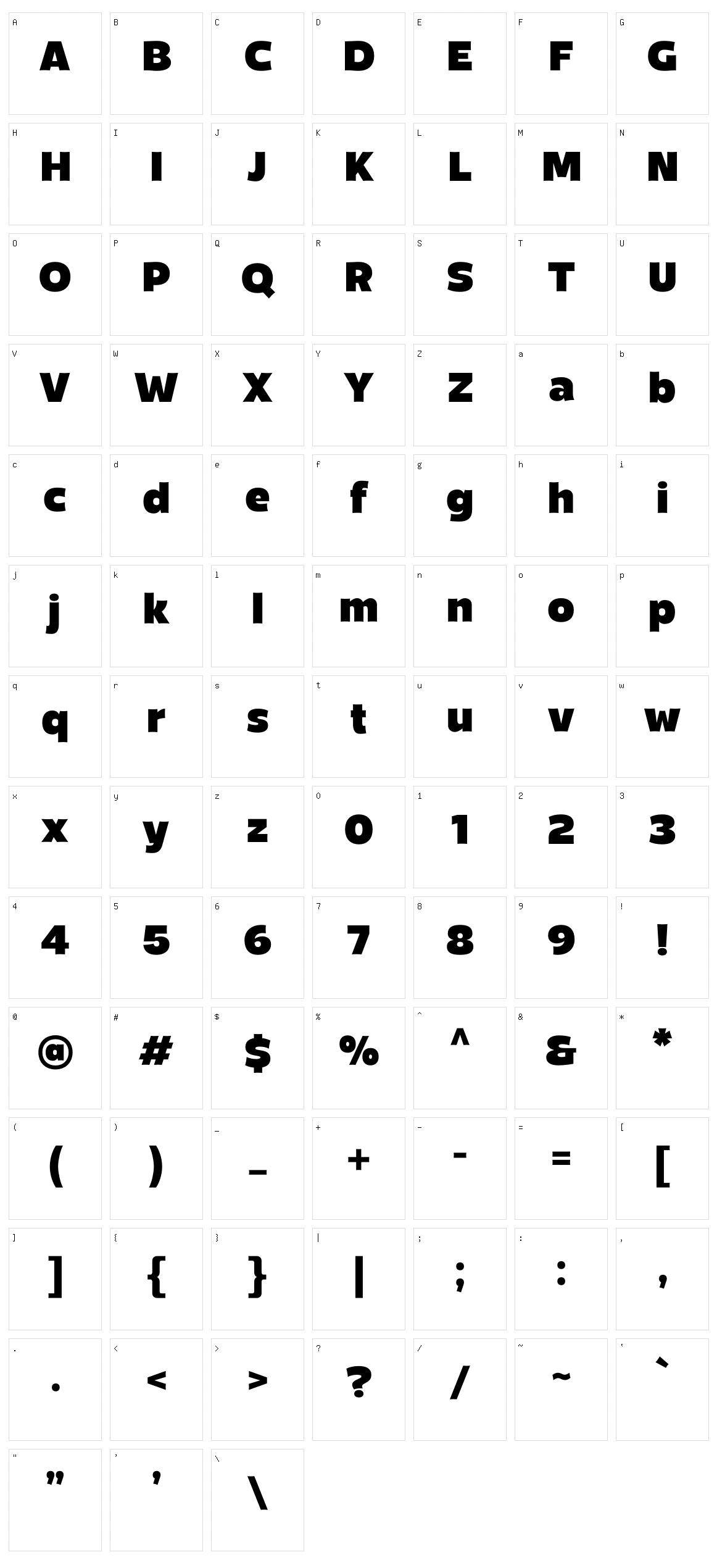 Mensch Character Set