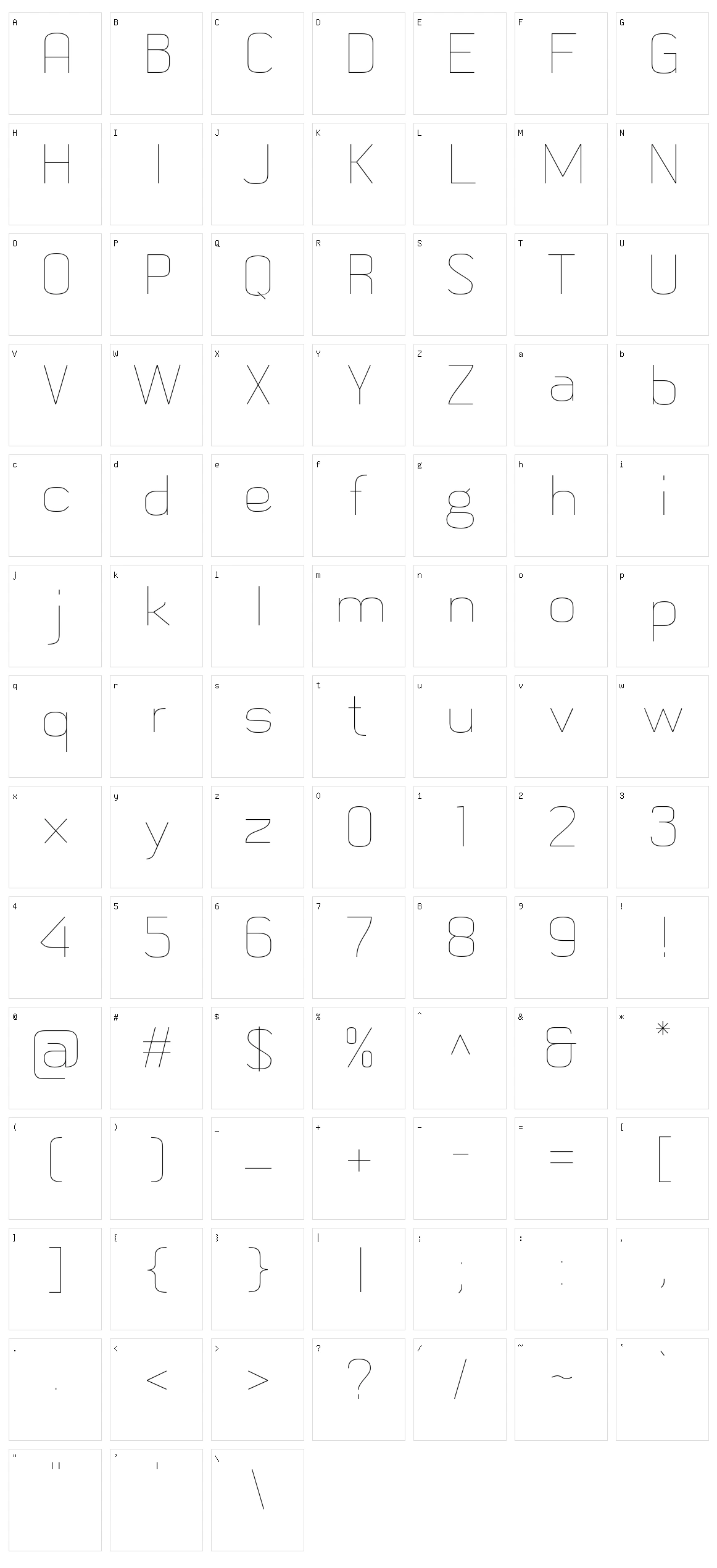 Metric Navy Character Set