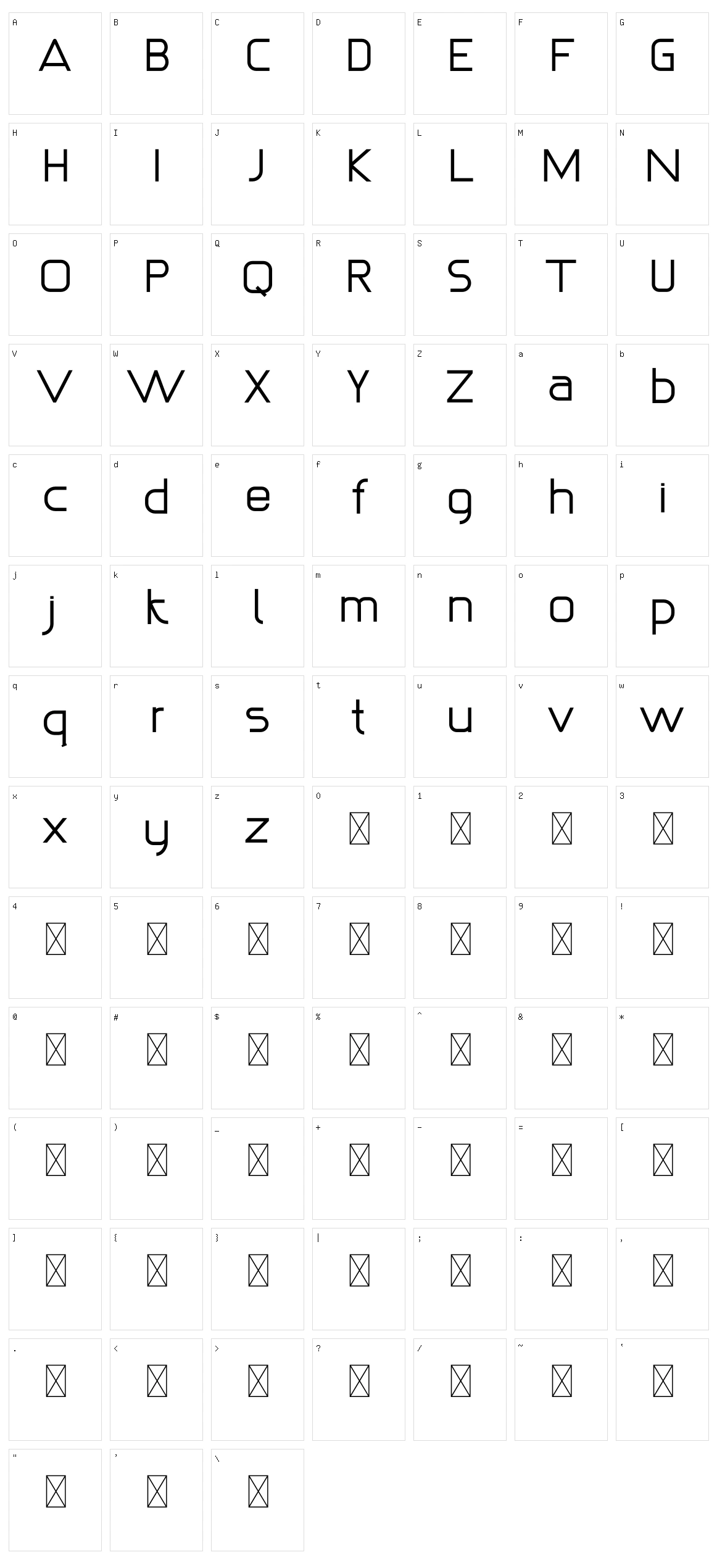 Mezaque Character Set
