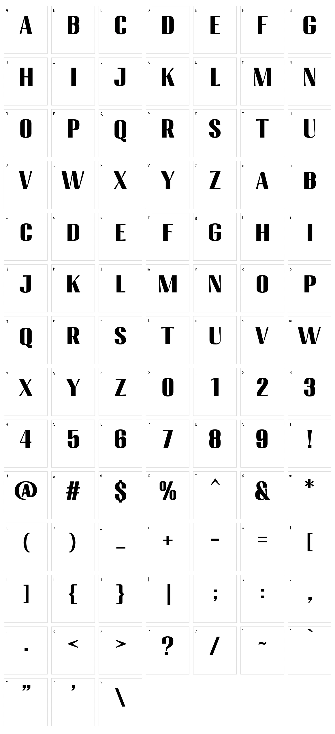 Migha Character Set