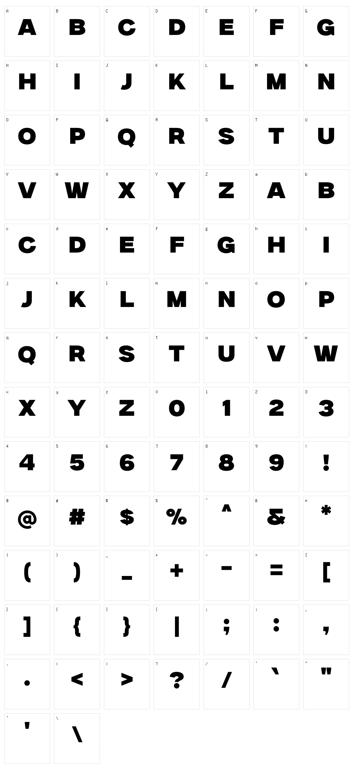 Milker Character Set