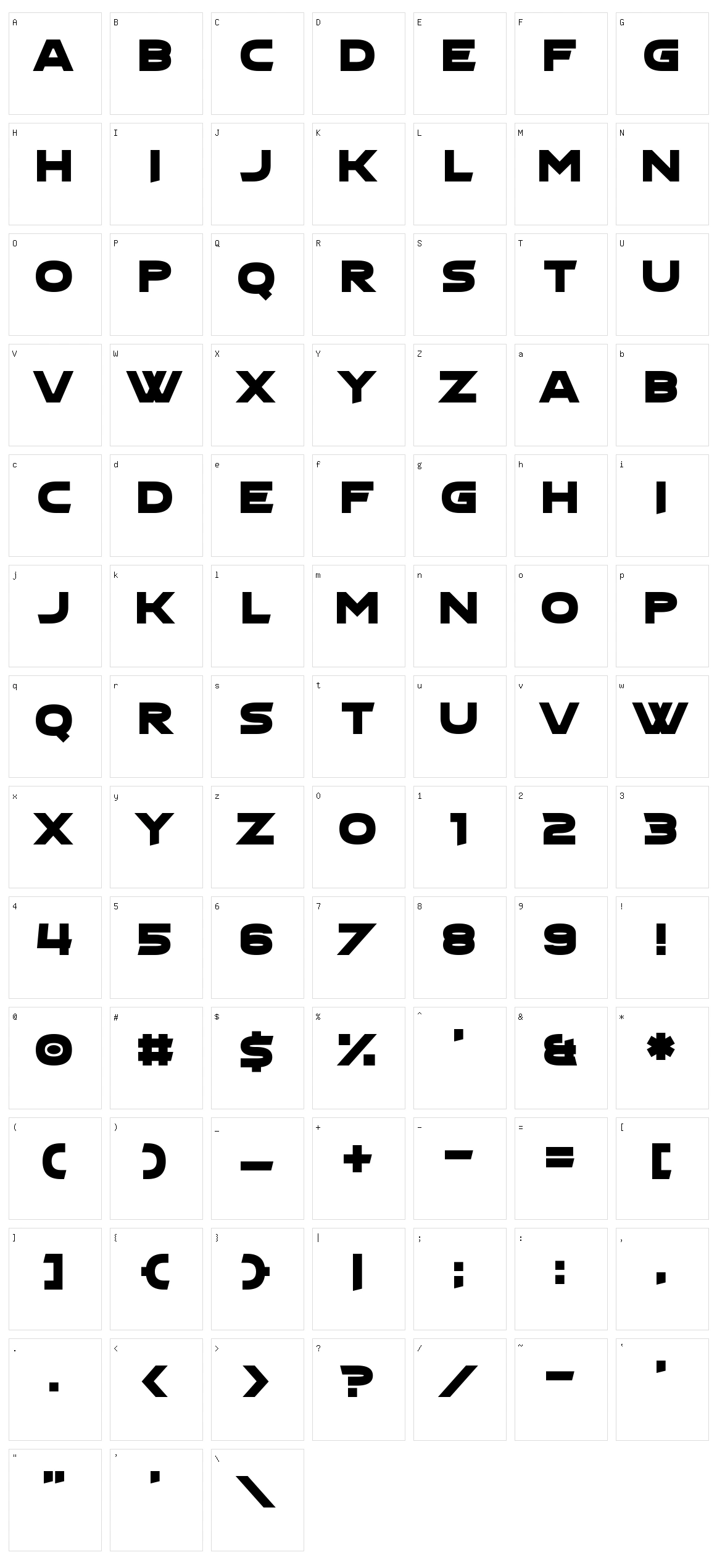 Mille Character Set