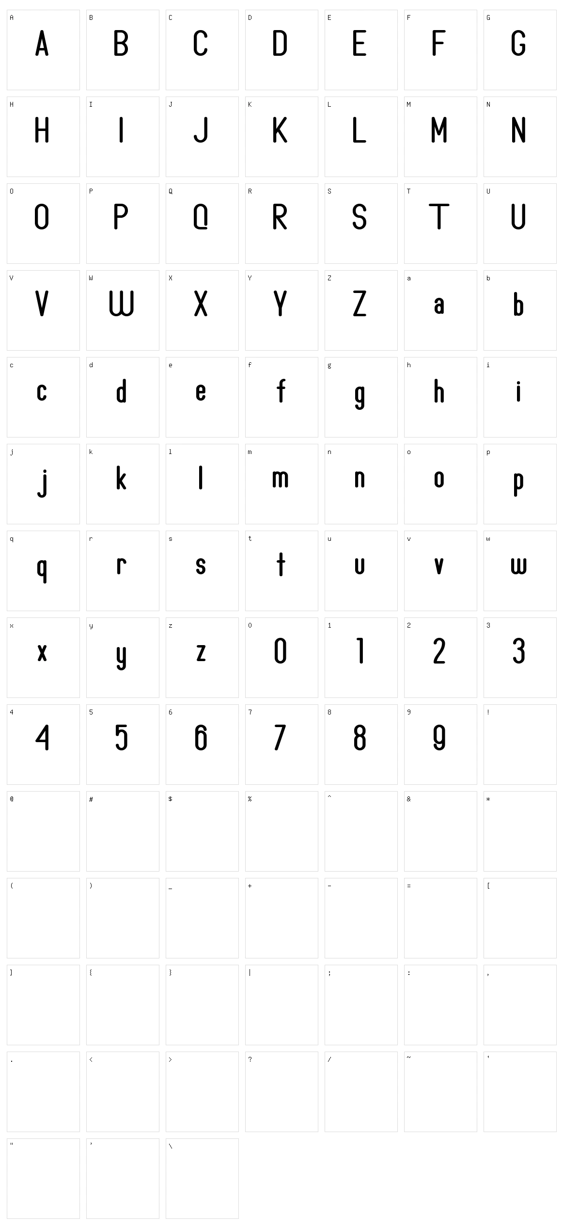 Milleniale Character Set