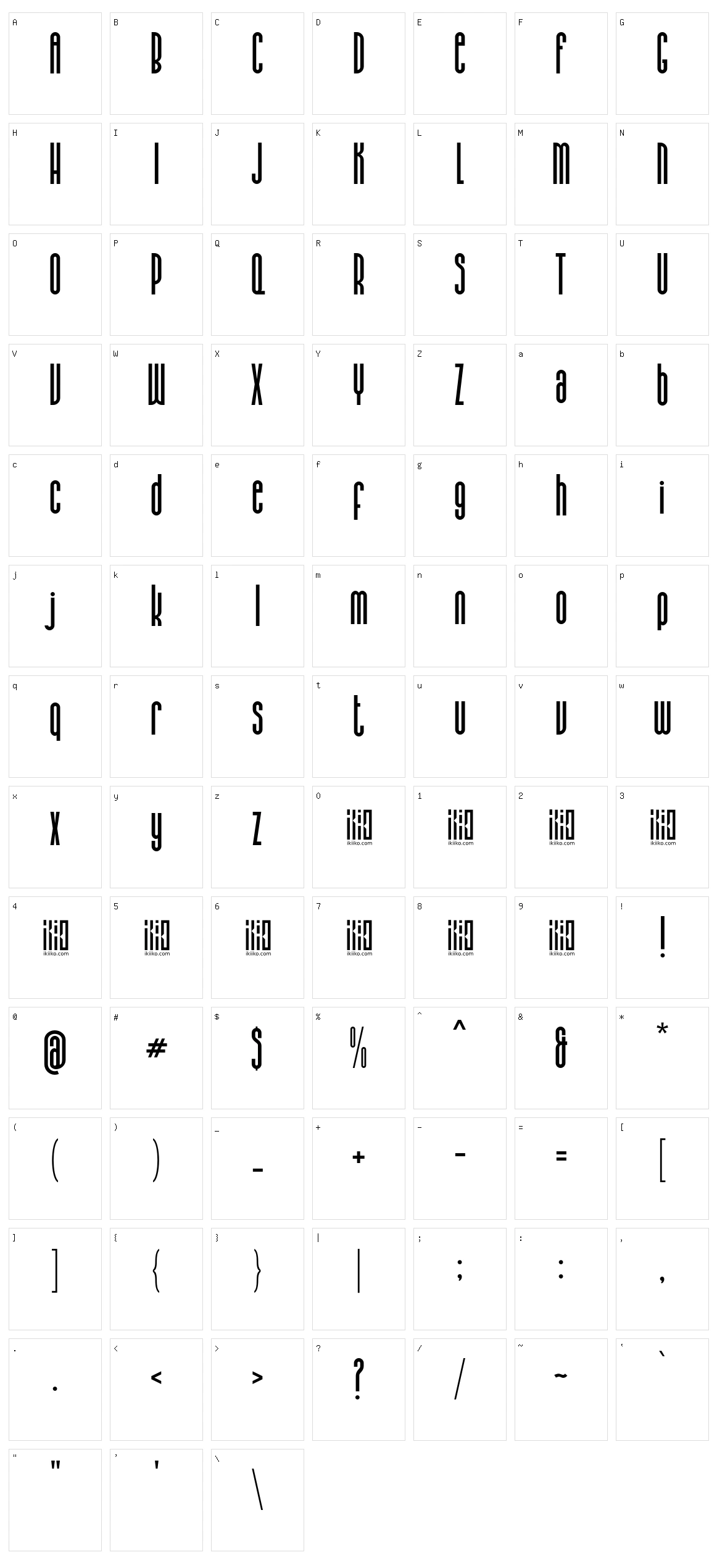Milleniapolis Character Set