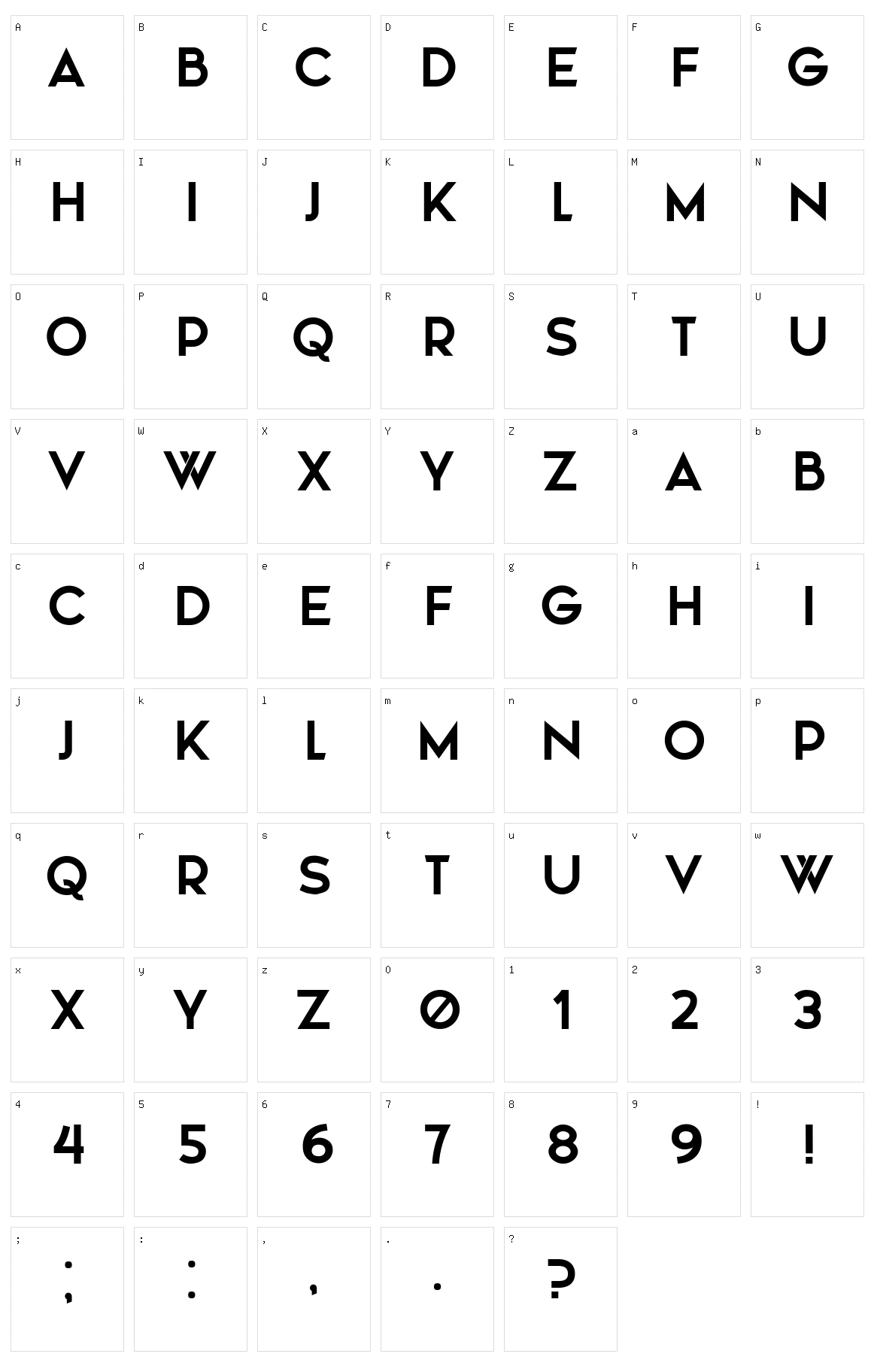 Ministro Character Set