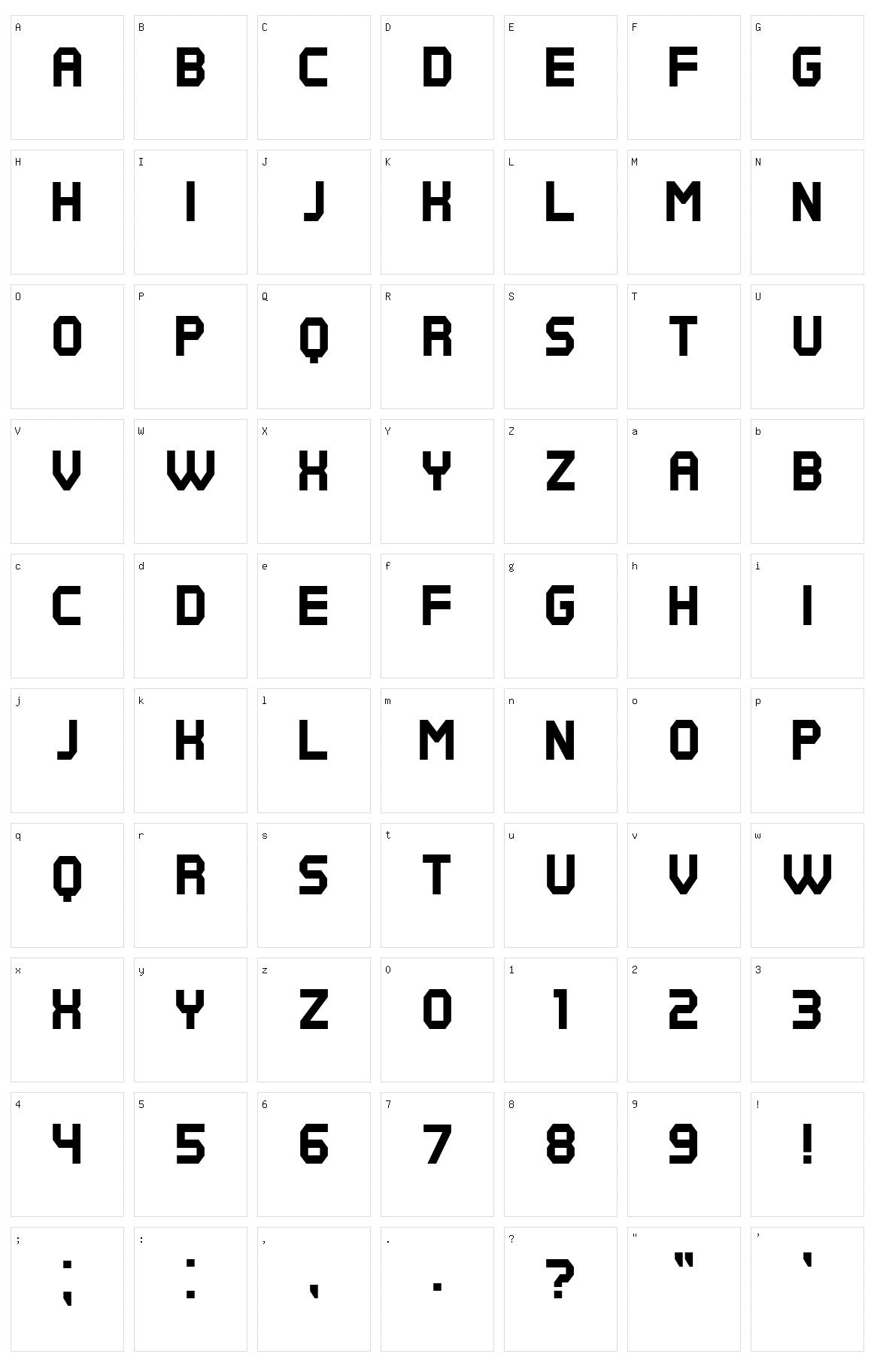 Mishap Character Set