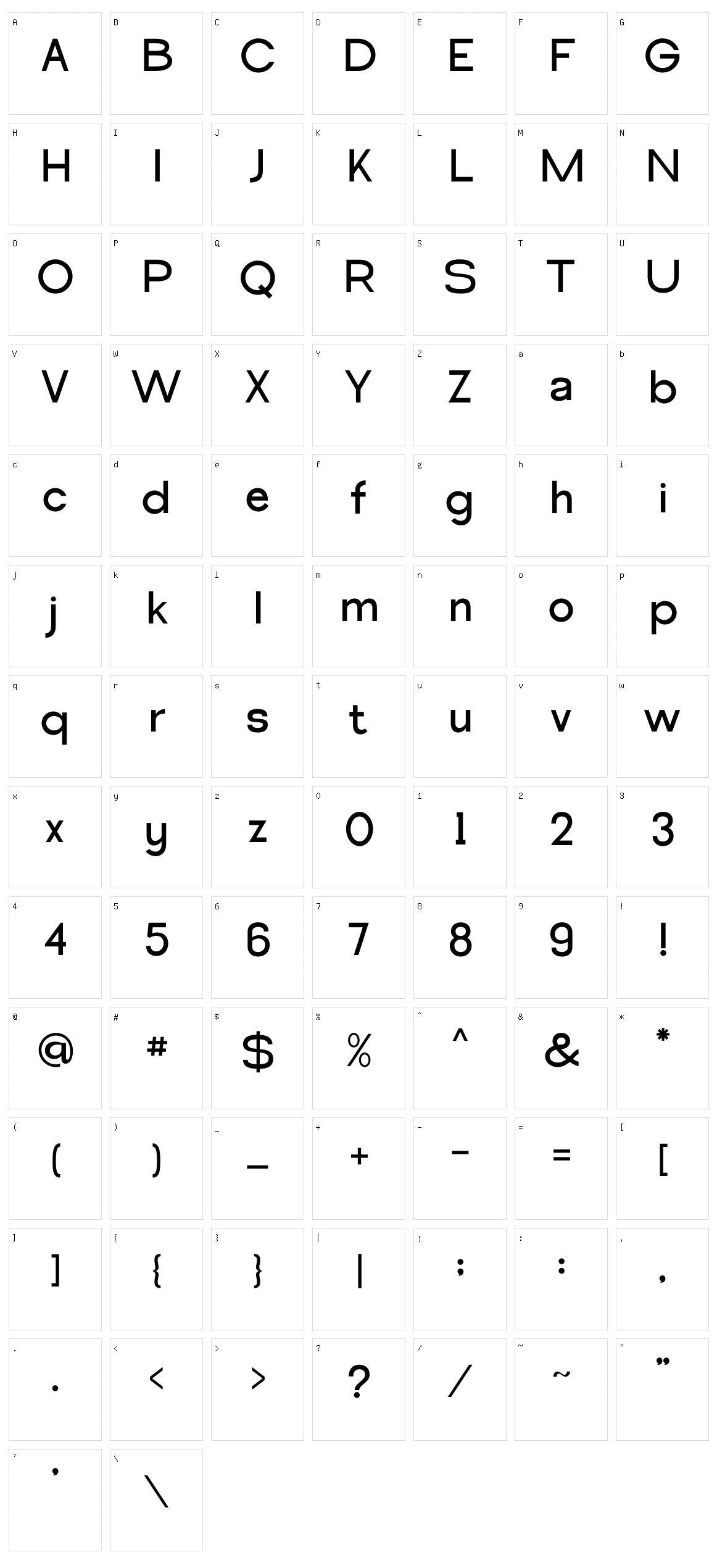 Misto Character Set