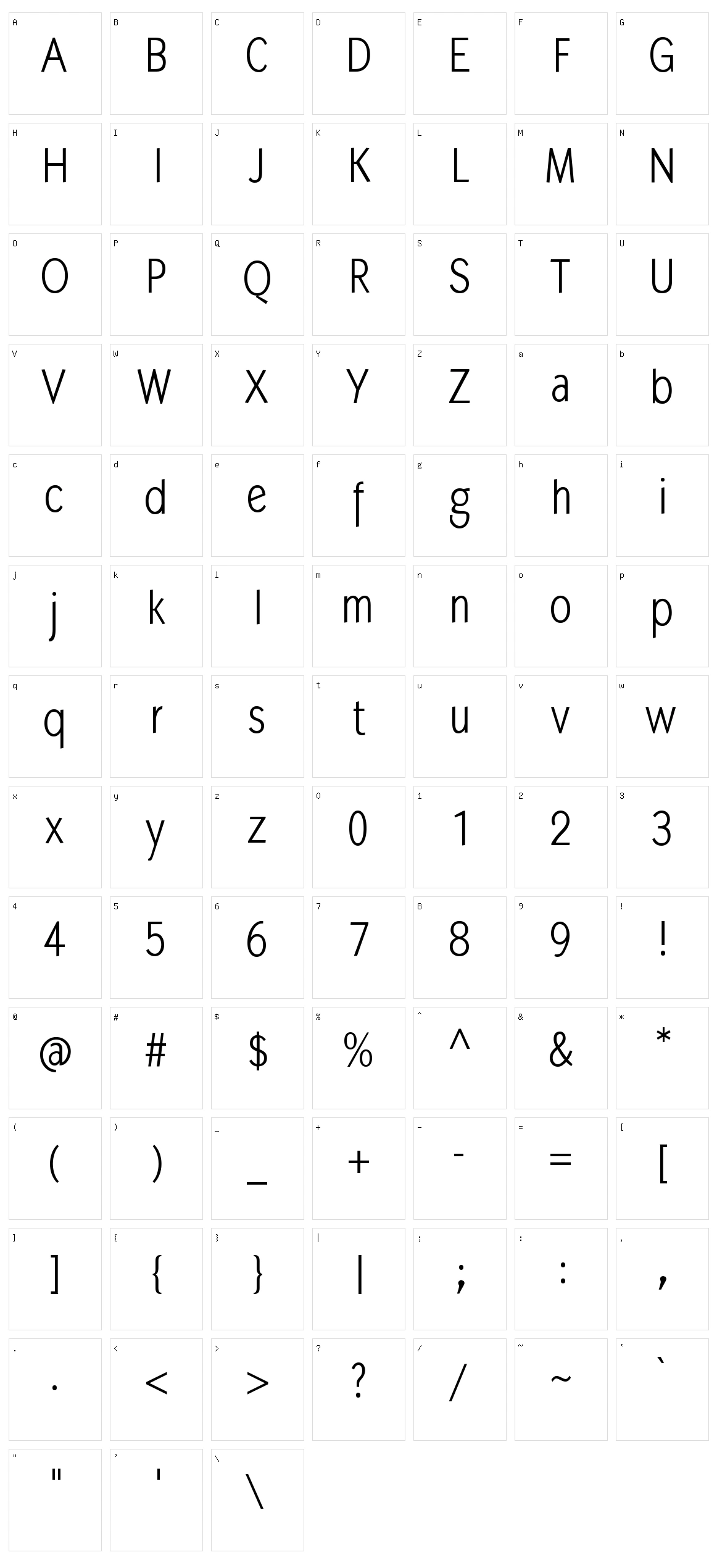 MK Abel Character Set