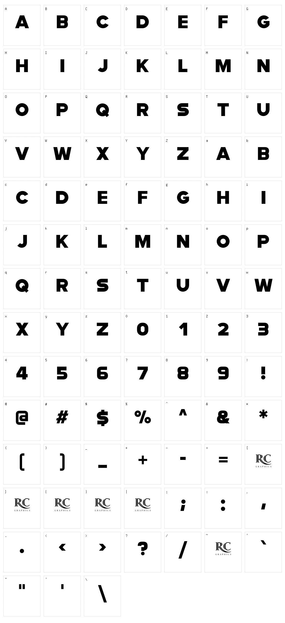 Modia Character Set