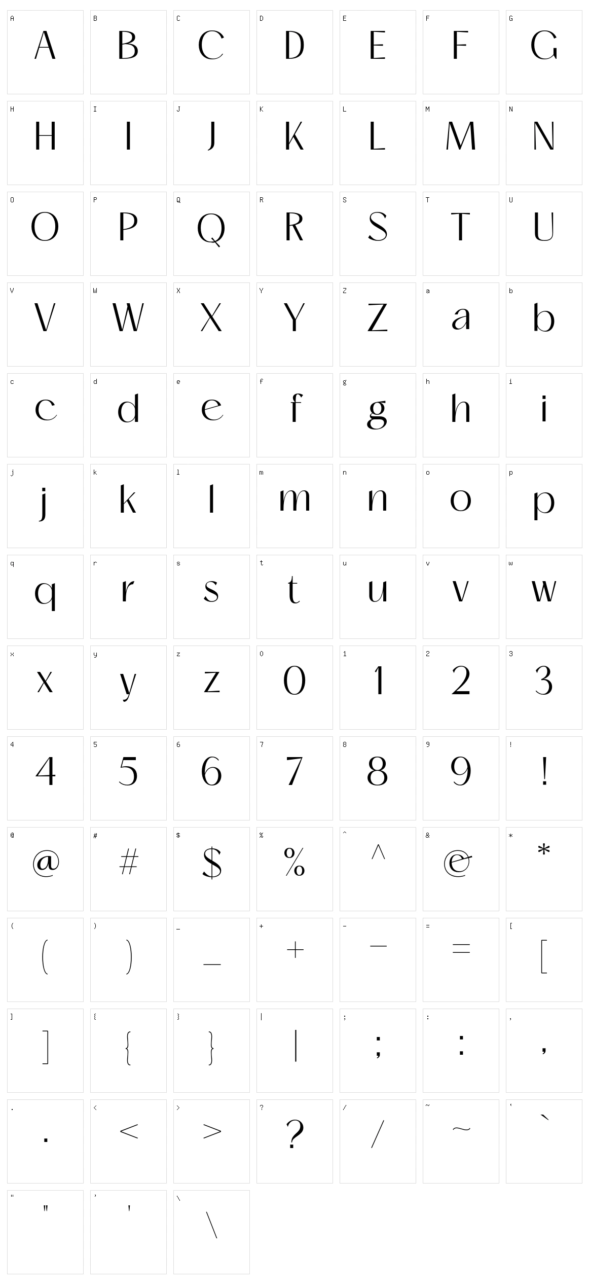 Mogent Character Set