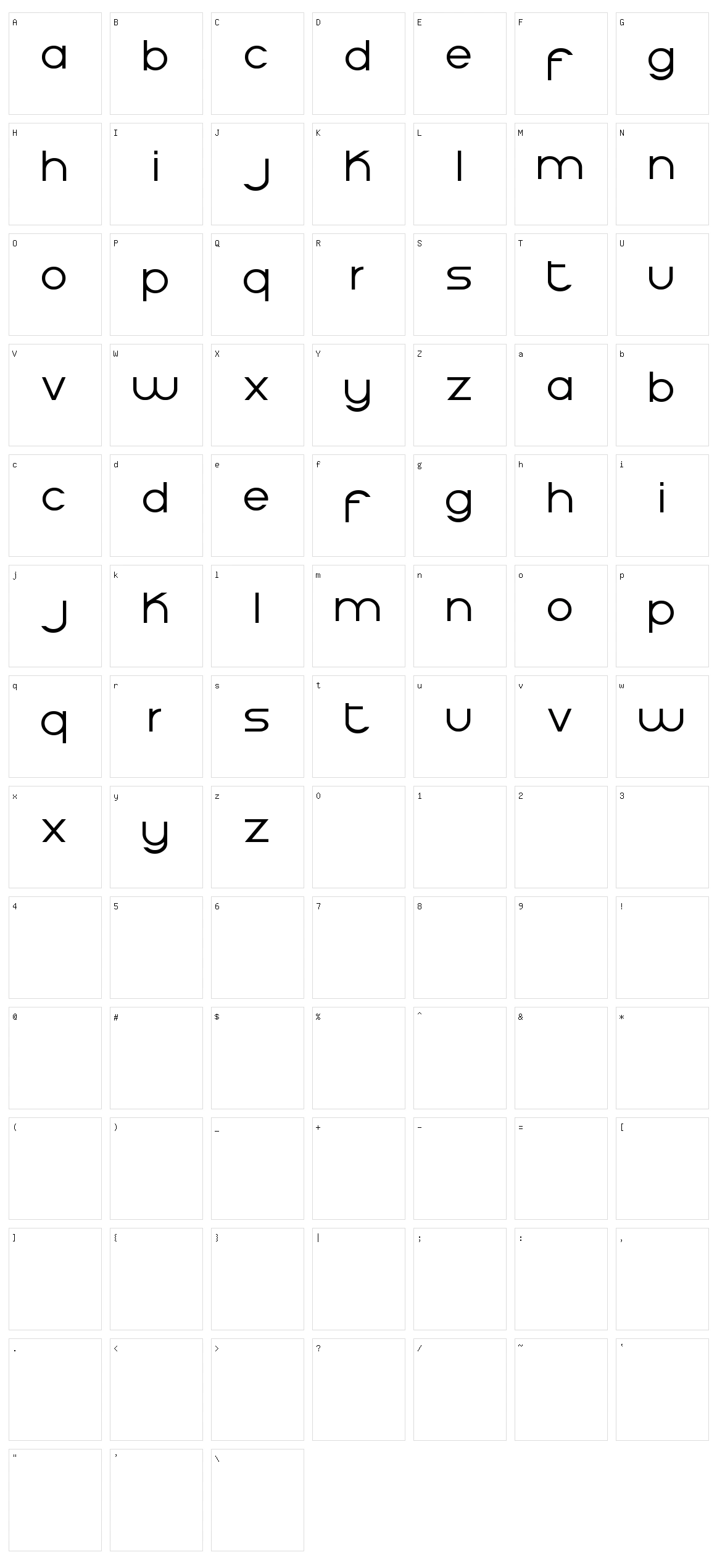 Moiser Character Set