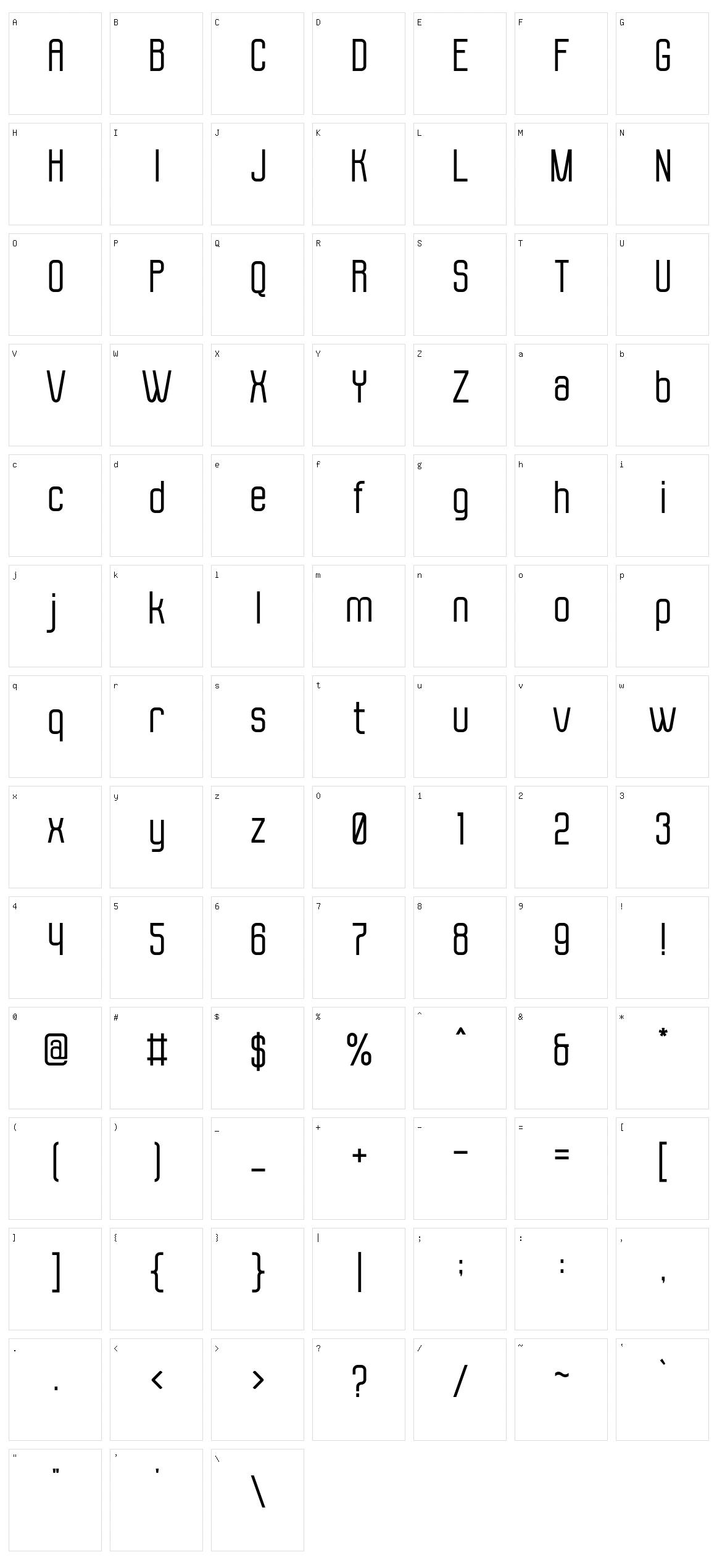 Molor Character Set