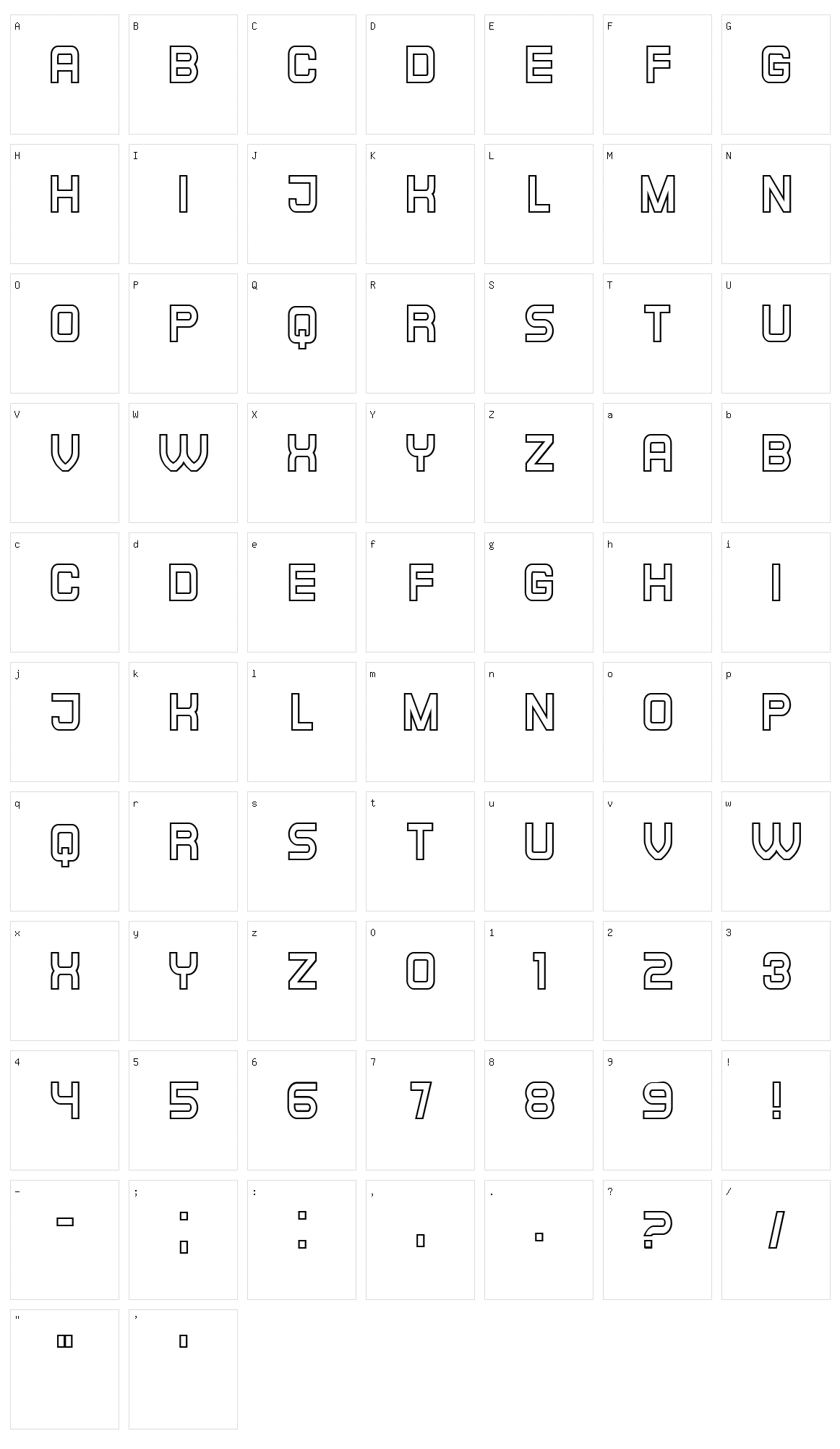 Monitor Character Set