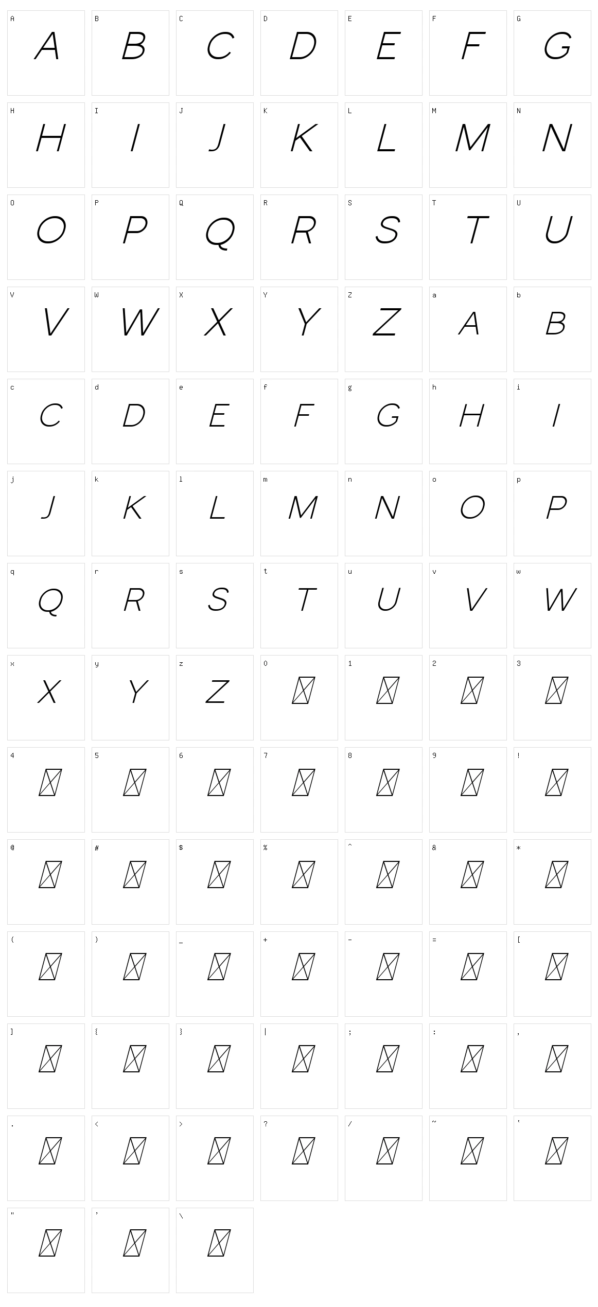 Monocole Character Set