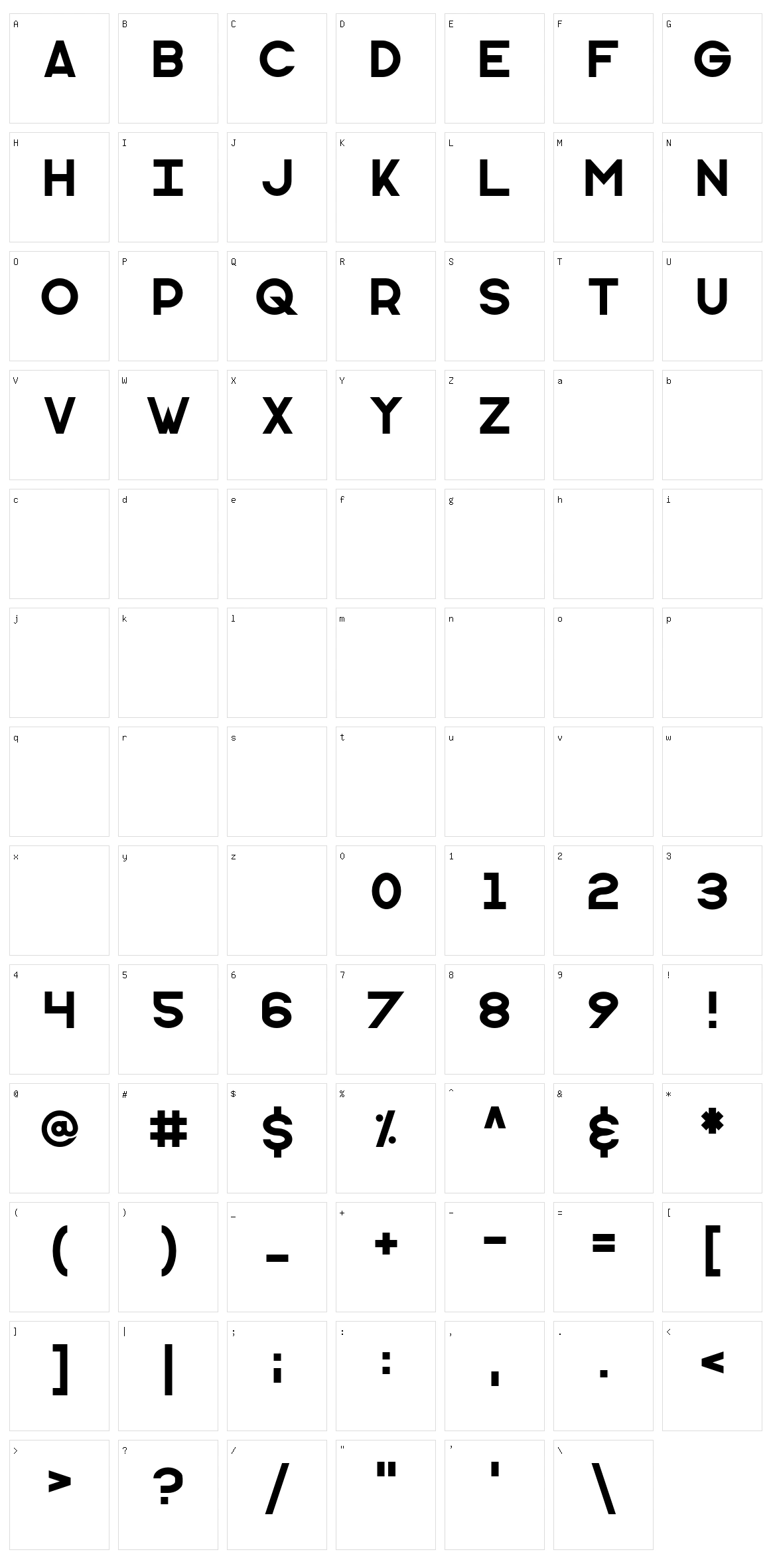 Monometric Character Set