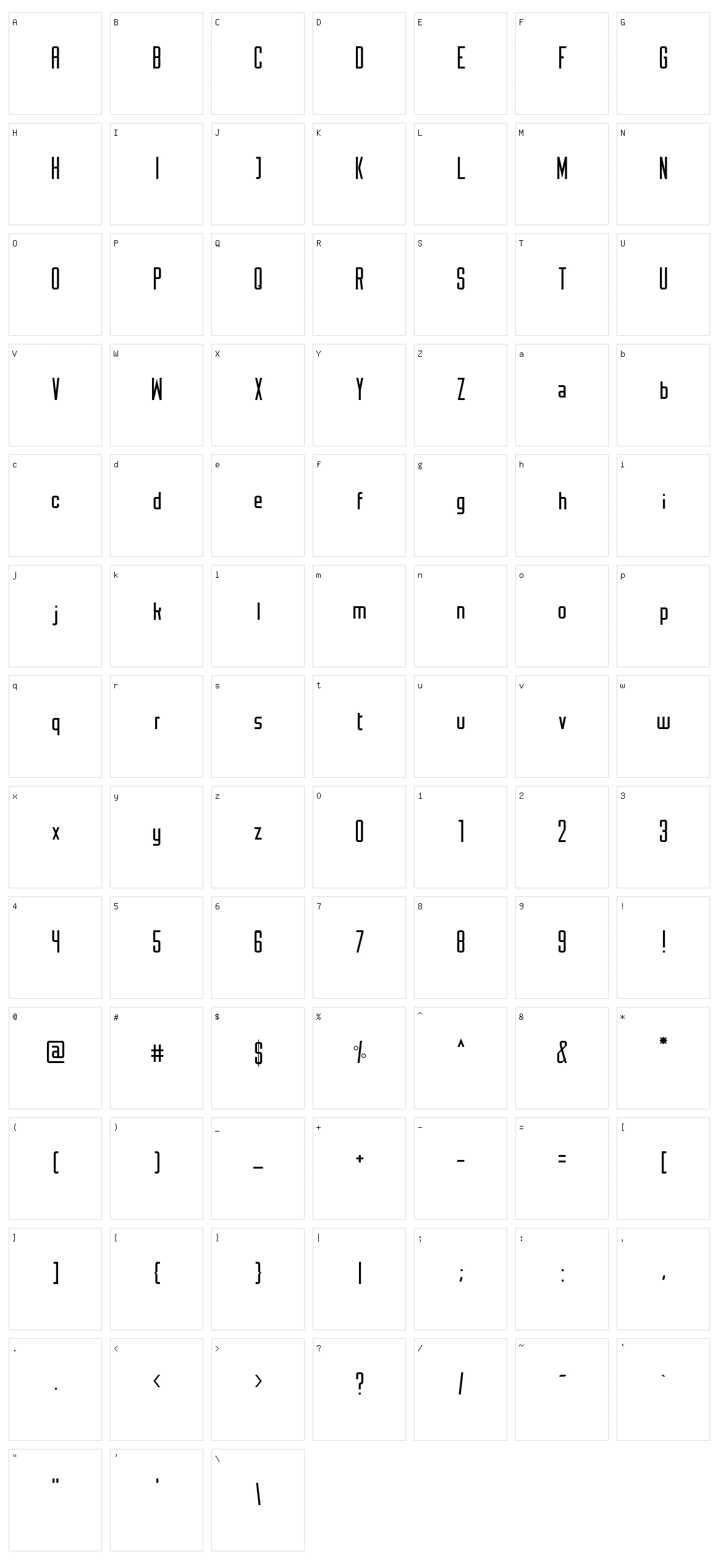 Monotone Character Set