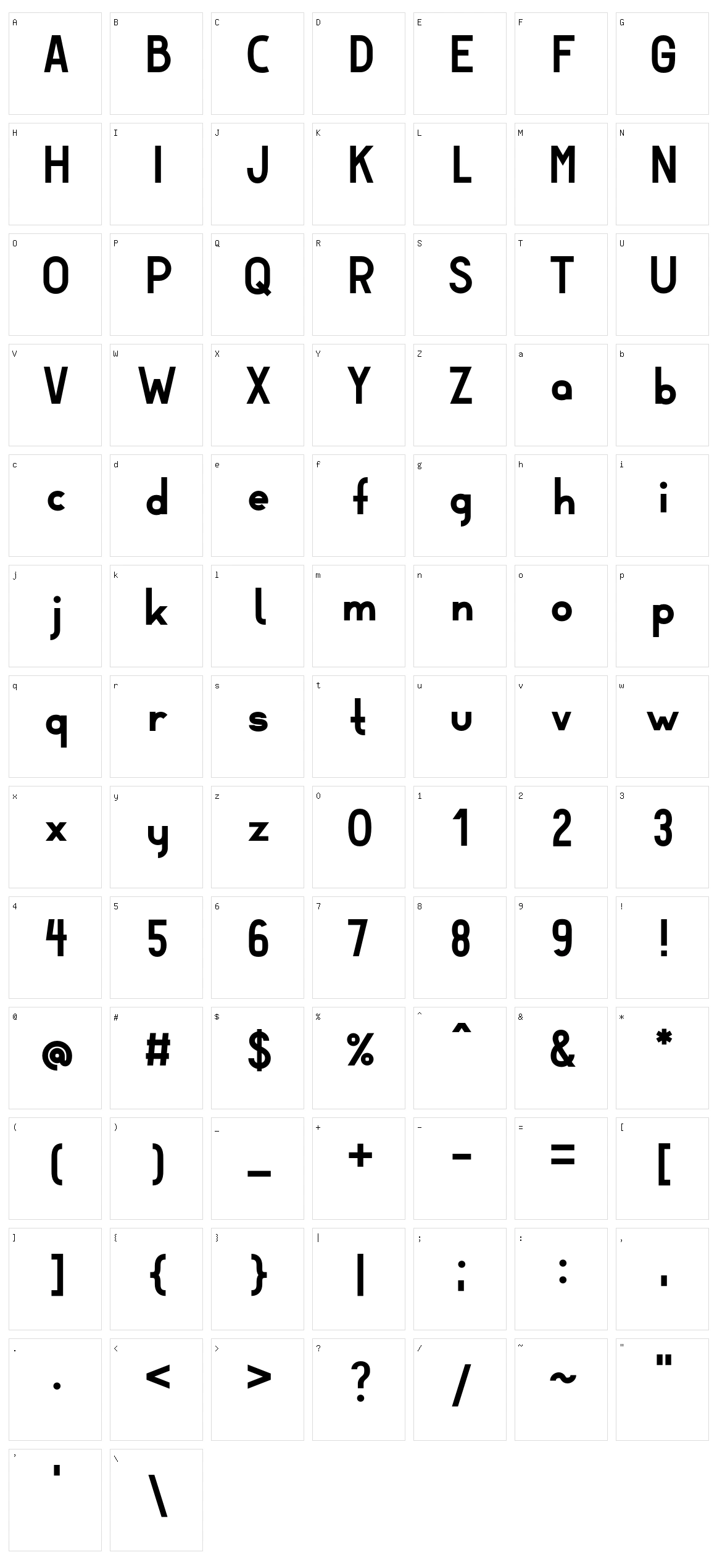 Montebello Character Set